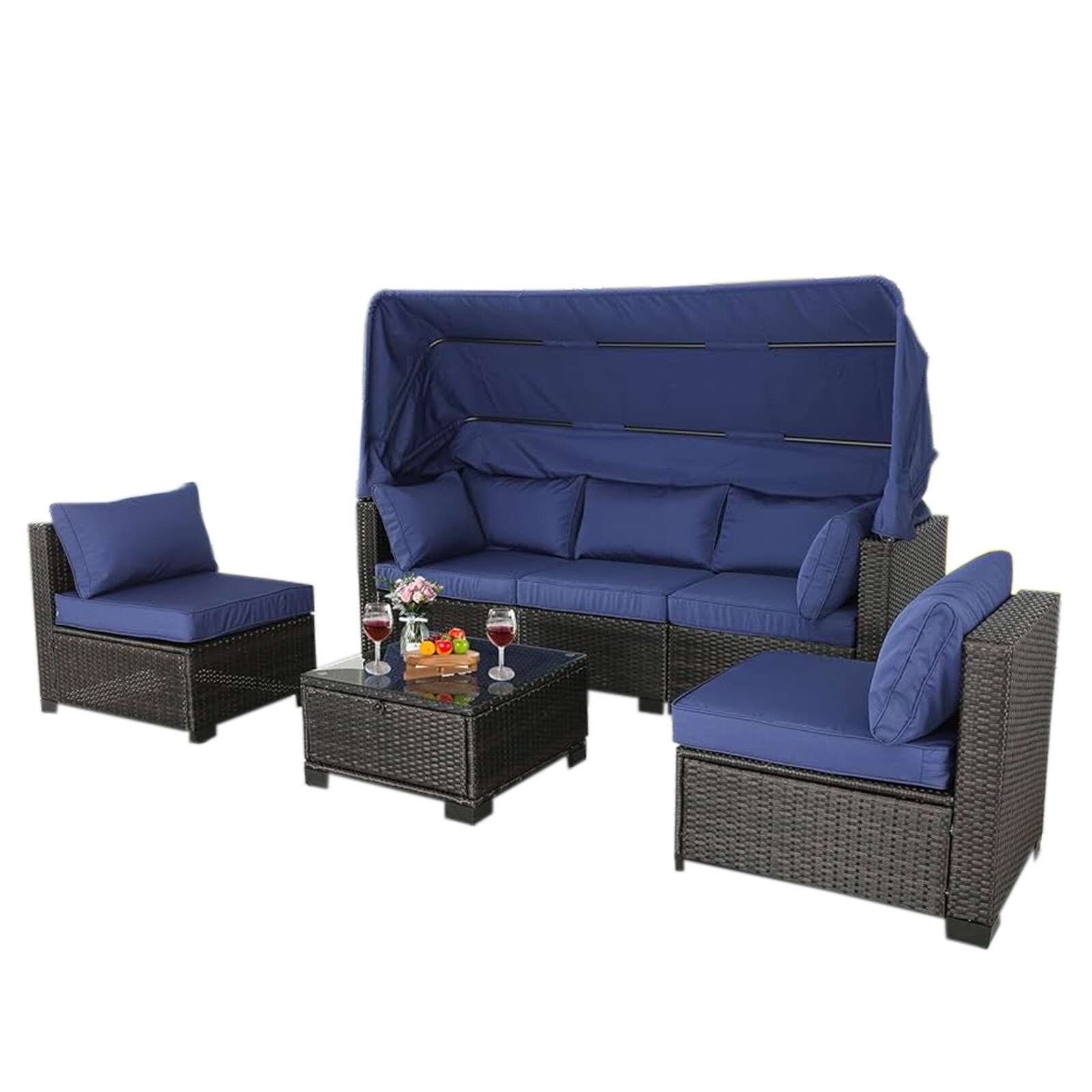 HTI-Living Outdoor Sofa Eleni Braun/Blau | 04255701933577