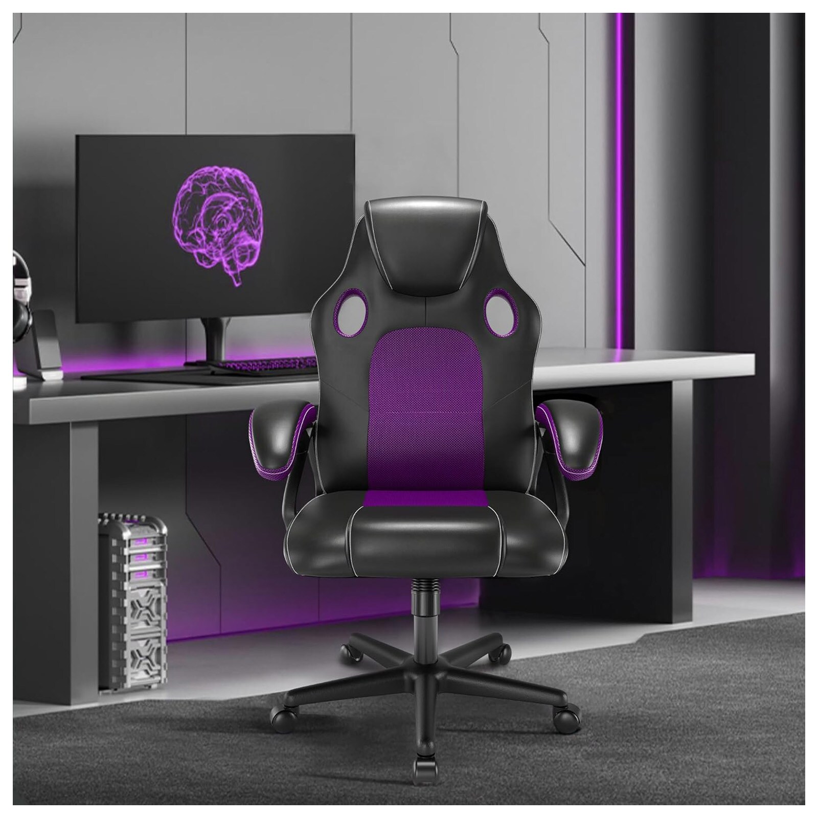 HTI-Living B&uuml;rostuhl Eco Daytona Lila - Bild 1