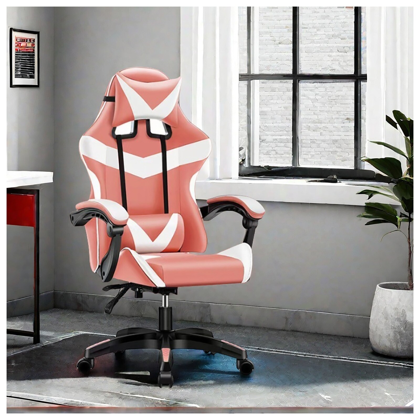 HTI-Living B&uuml;rostuhl Pink/Wei&szlig; Krit Power - Bild 1