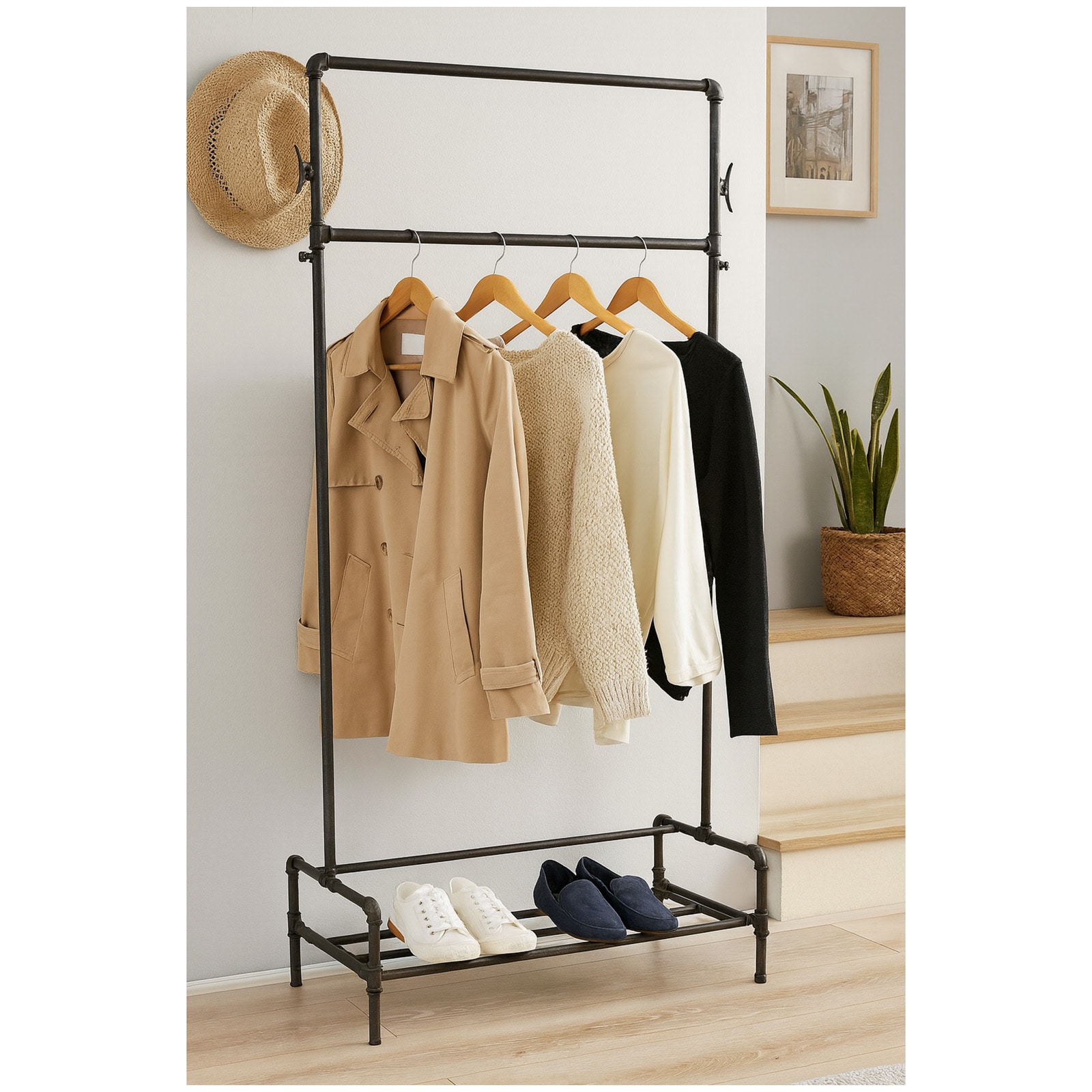 HTI-Line Garderobe Steampunk aus Metall Industrial Design f&uuml;r Flur und Loft - Bild 1