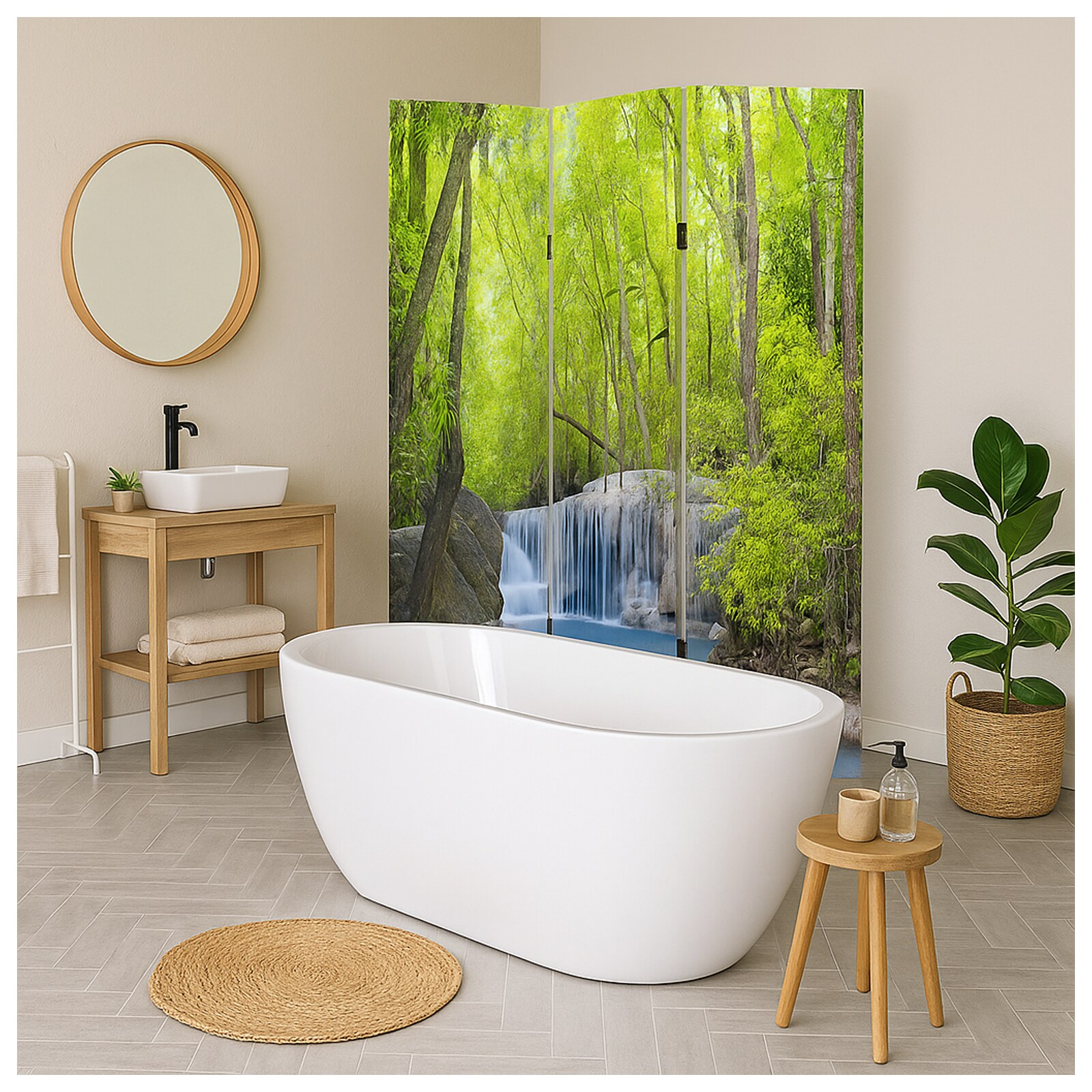 HTI-Line Paravent Wasserfall - Bild 1