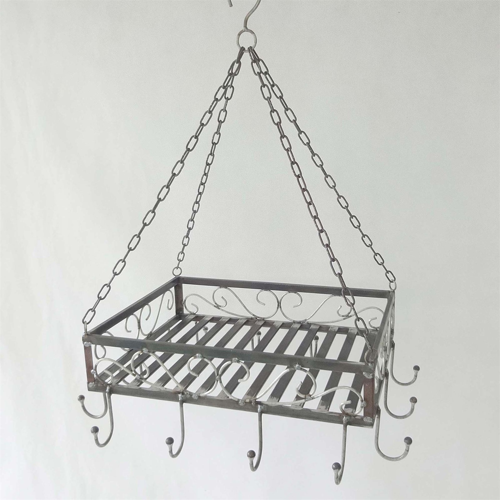 HTI-Line H&auml;ngendes Deckenregal aus Metall f&uuml;r K&uuml;che und Wohnraum 49 x 40 x 63 cm - Bild 1