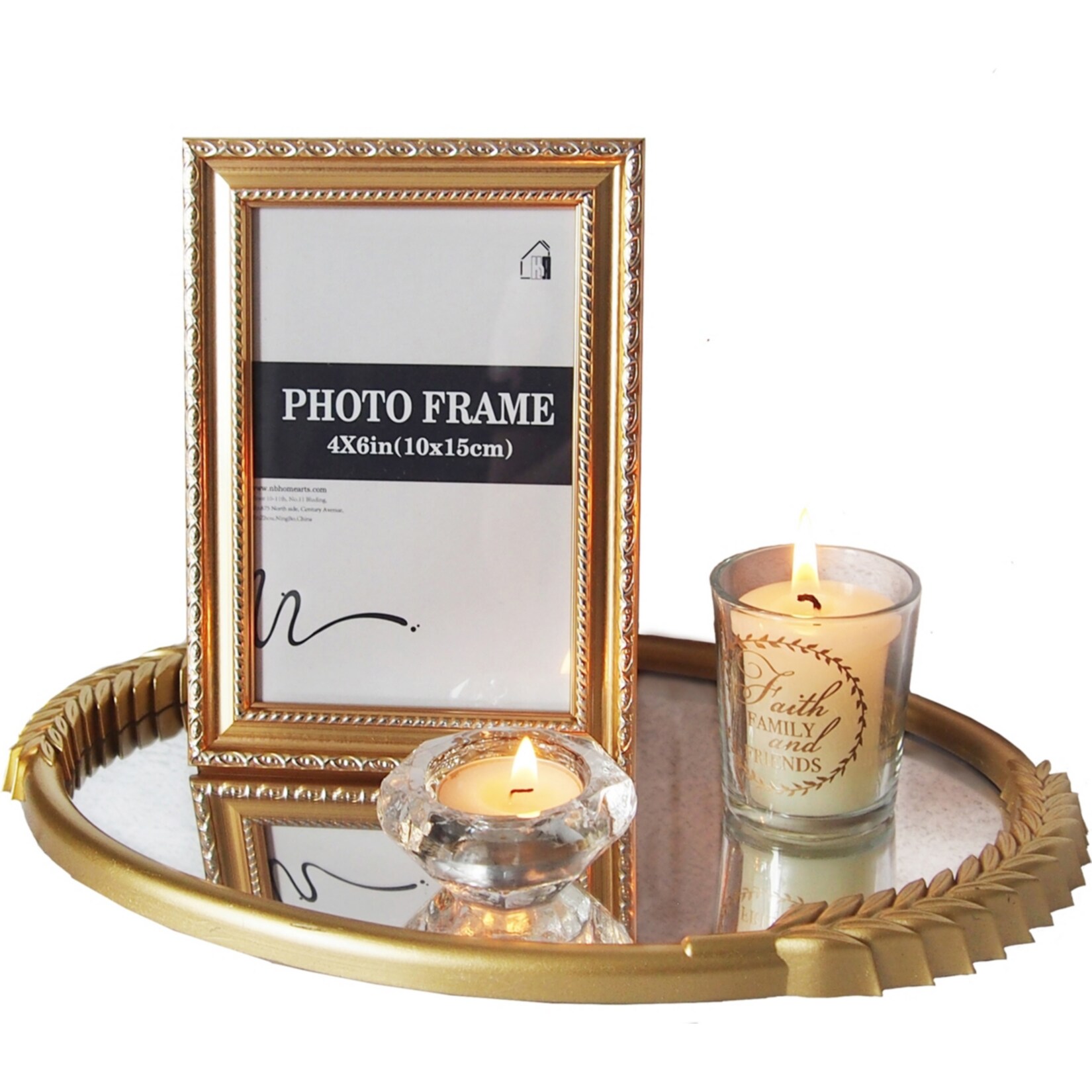 HTI-Line Deko-Tablett Mirror 4-teilig Viola - Bild 1