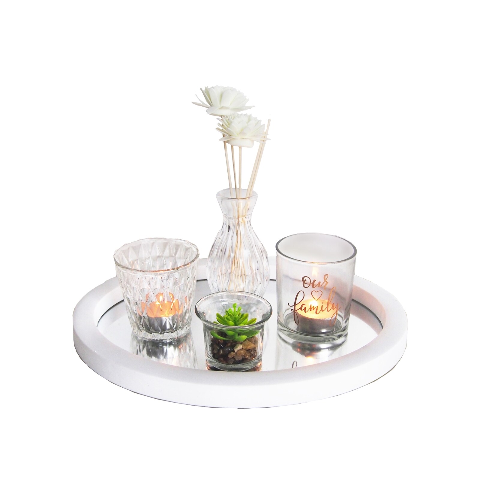 HTI-Line Deko-Tablett Lights 5-teilig Viola - Bild 1