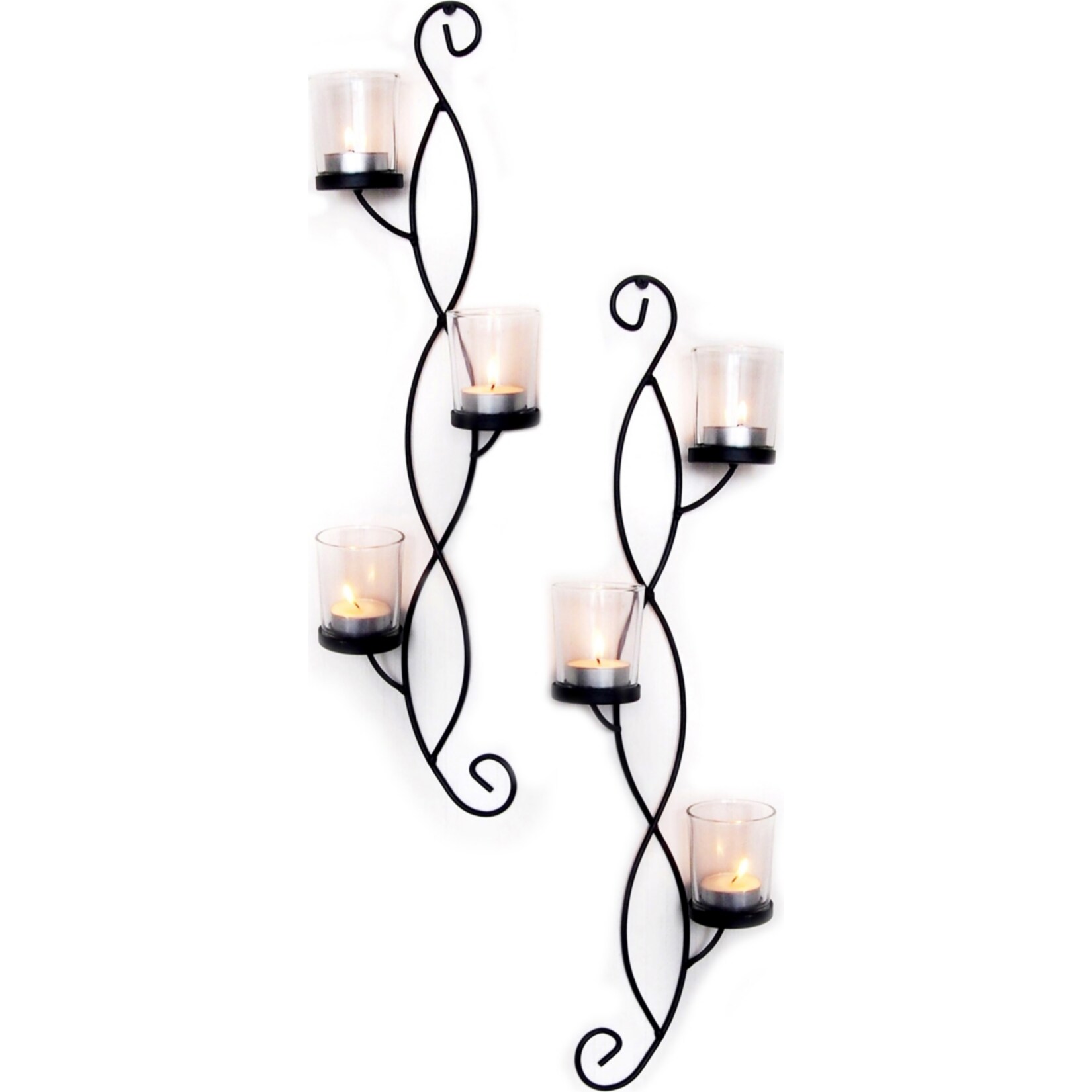 HTI-Line Wandteelichthalter 2-teilig Viola | 04251312957469