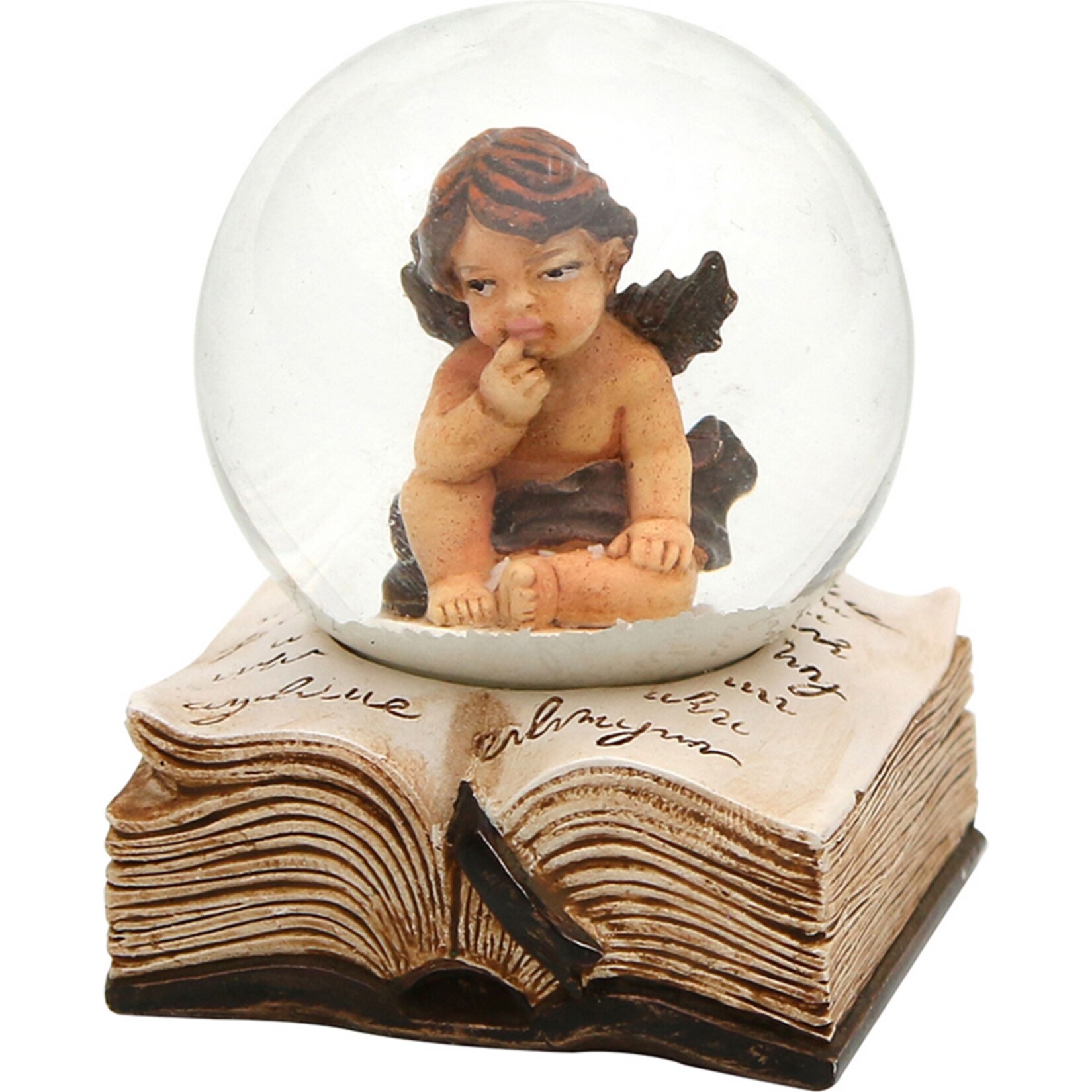 SIGRO Schneekugel 1 St&uuml;ck Engel auf Buch - Bild 1