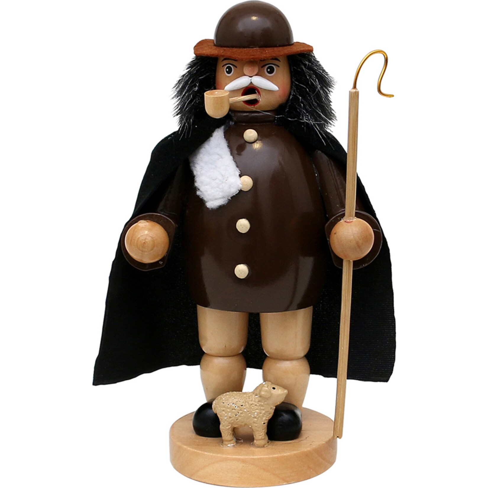 SIGRO Holz R&auml;uchermann Hirte mit Stab und Schaf - Bild 1