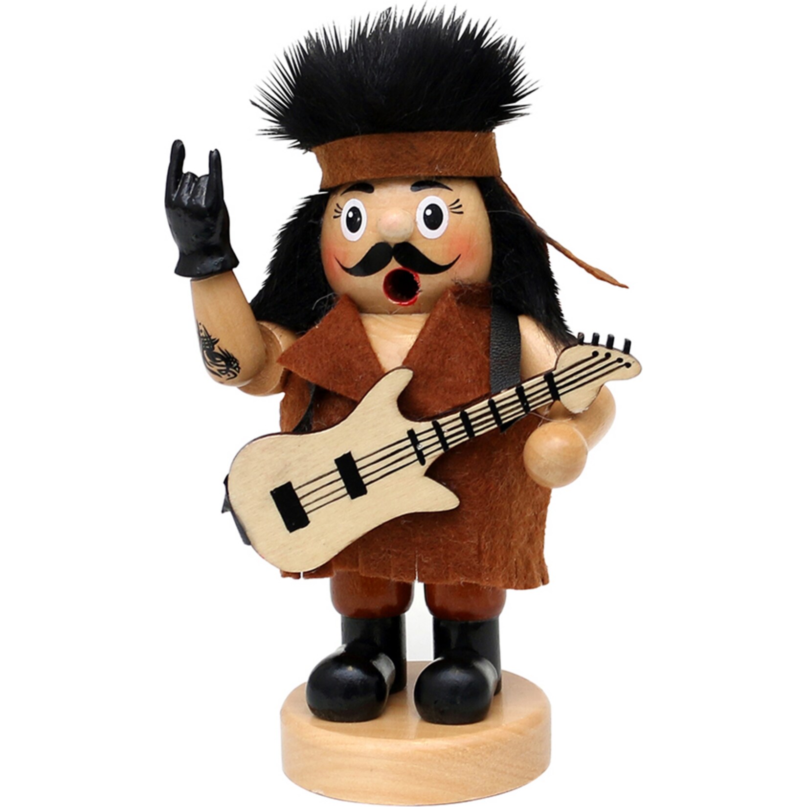 SIGRO Holz R&auml;uchermann Rocker mit Gitarre - Bild 1