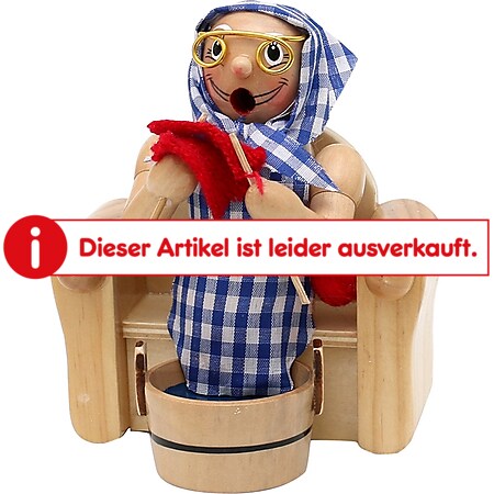 SIGRO Holz Räucherfrau Oma im Sessel mit Fußbad - Bild 1