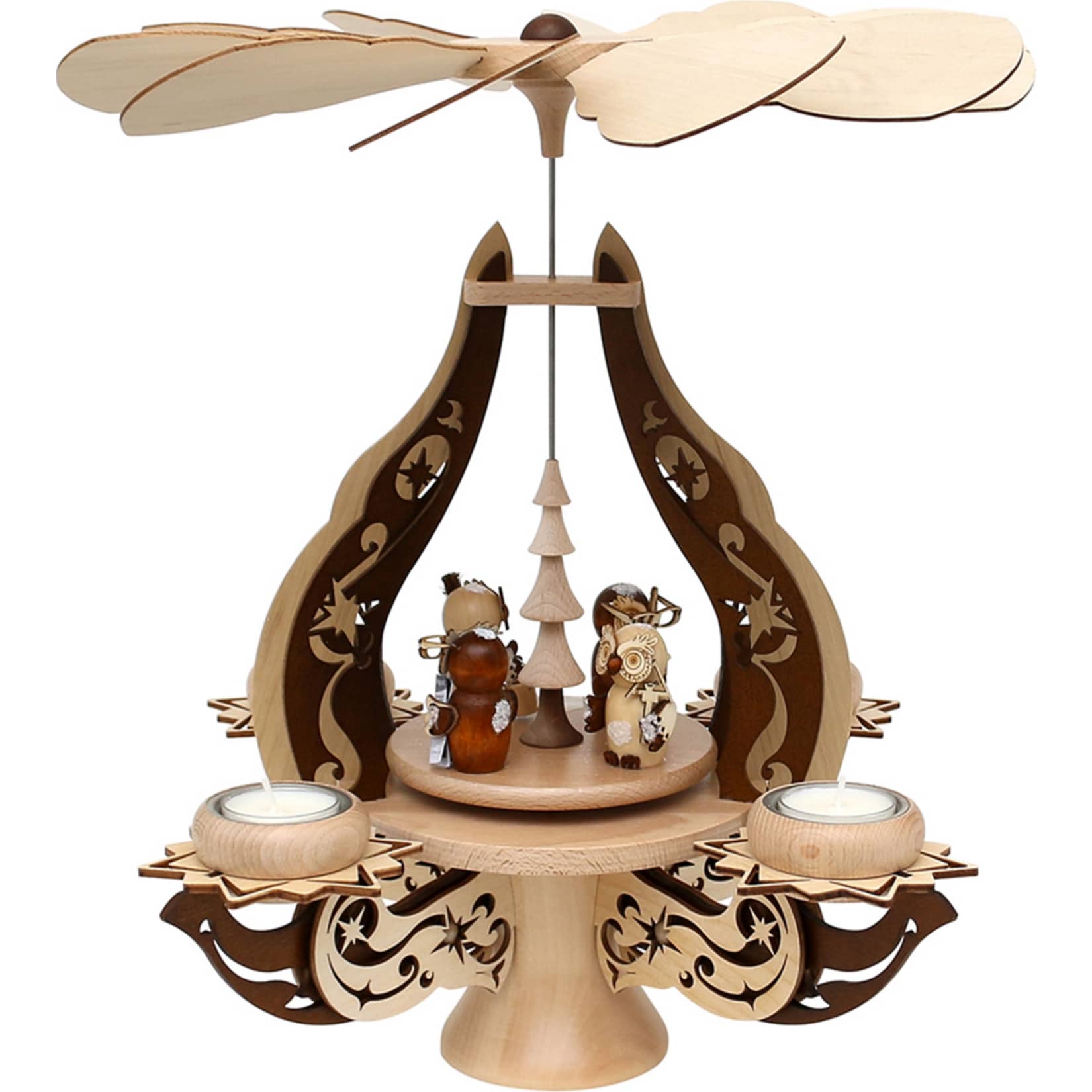 SIGRO Holz Leuchterpyramide Eulenwald - Bild 1