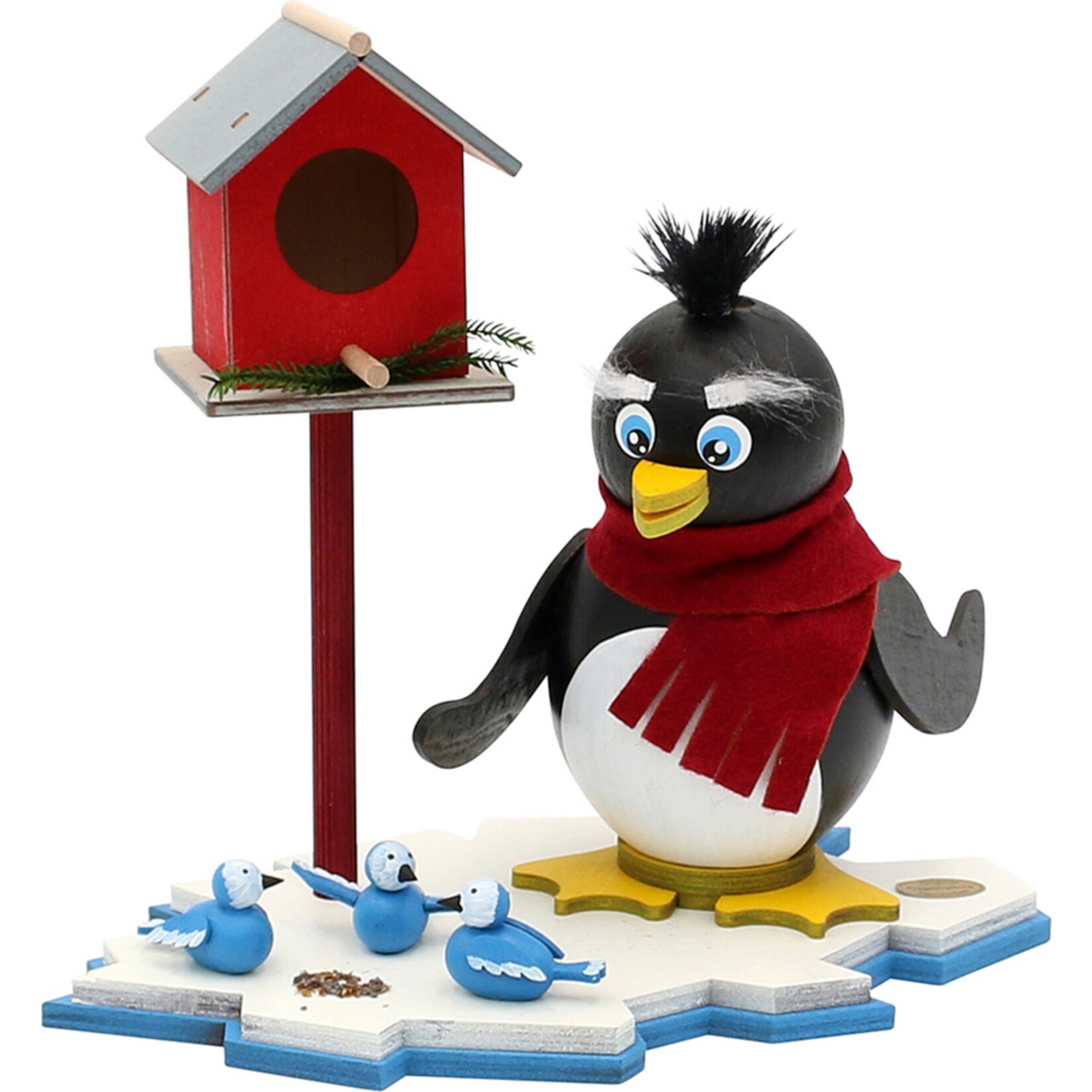 SIGRO Holz R&auml;ucher-Pinguin Pit am Vogelhaus - Bild 1