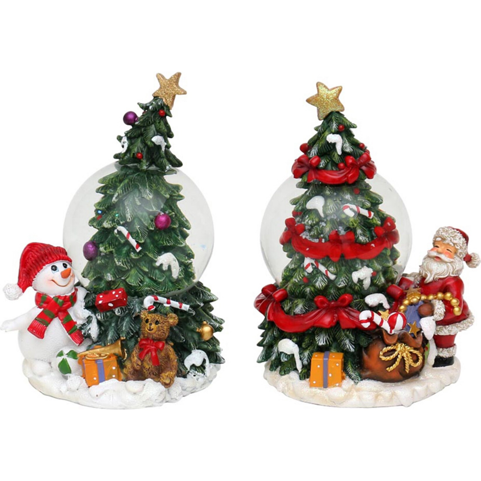 SIGRO Schneekugel 2-fach sortiert Tannenbaum - Bild 1