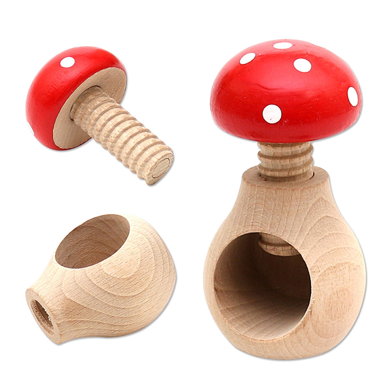 SIGRO Holz Nussknacker Pilz mit Punkten - Bild 1