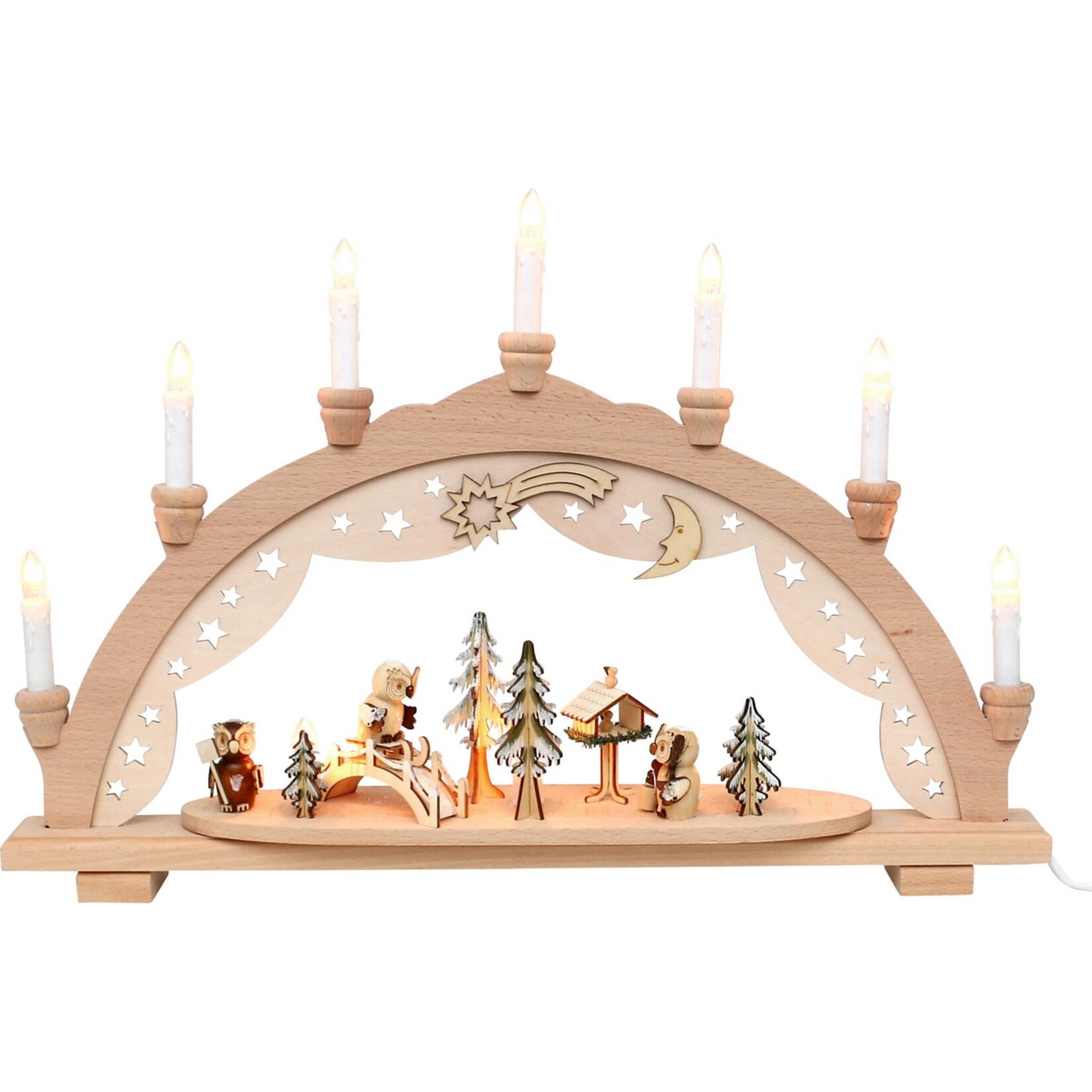 SIGRO Holz Schwibbogen Eulenwald - Bild 1