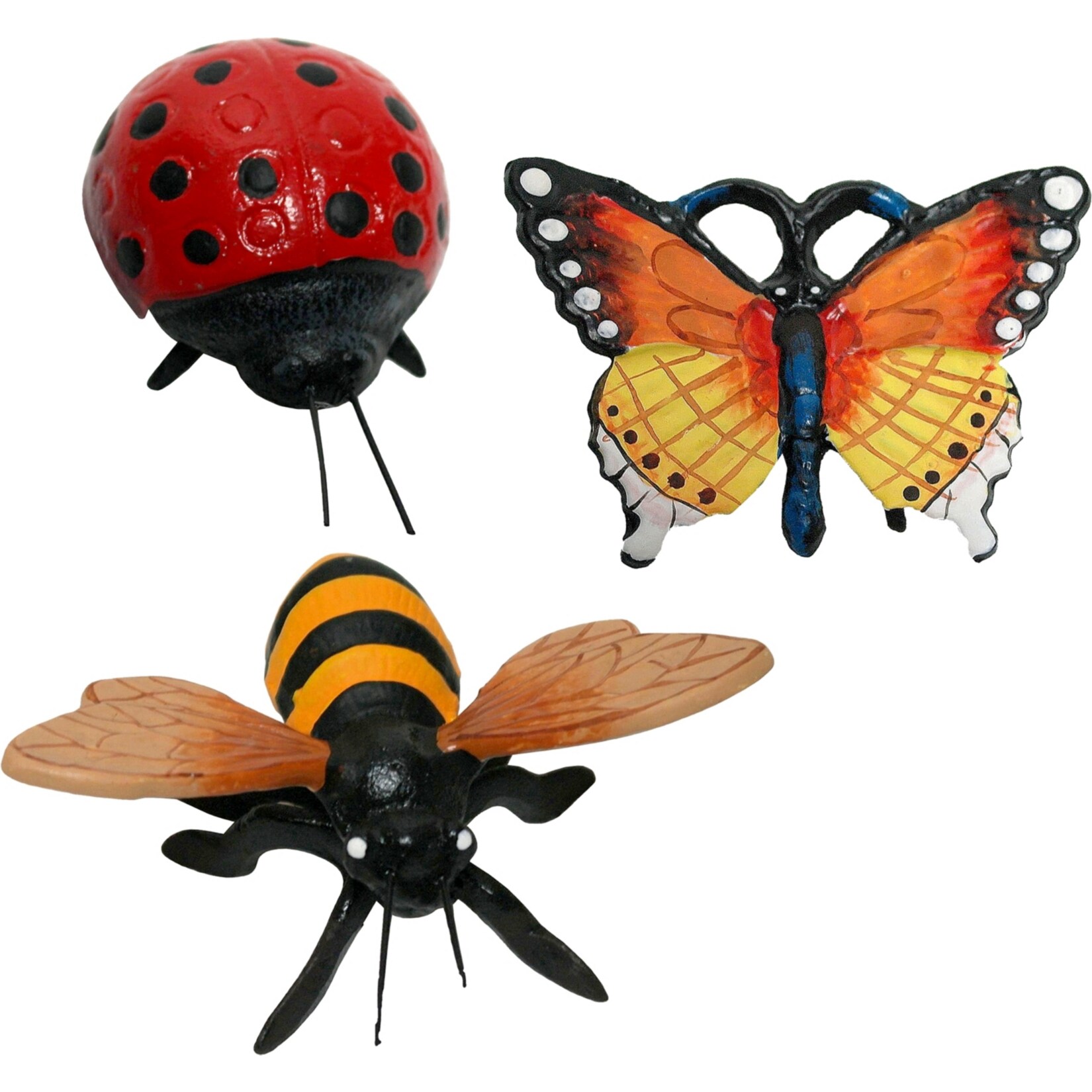 HTI-Line Geschenkset aus Gusseisen Wanddeko Marienk&auml;fer, Biene und Schmetterling - Bild 1