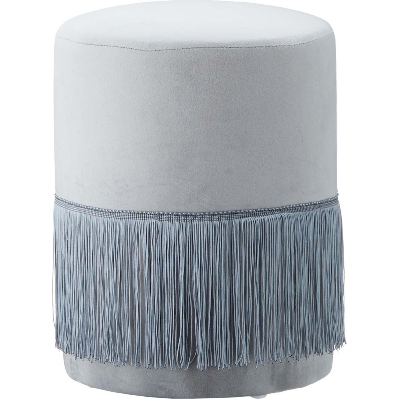 HTI-Living Samthocker rund Grau - Bild 1