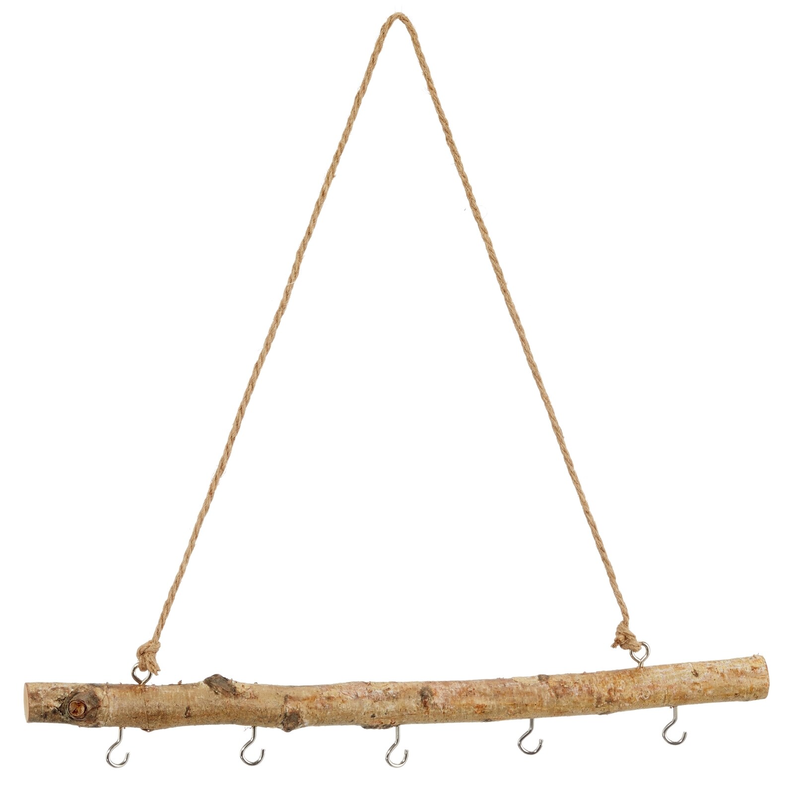 HTI-Living H&auml;ngedeko Holzstange mit Haken Natur - Bild 1