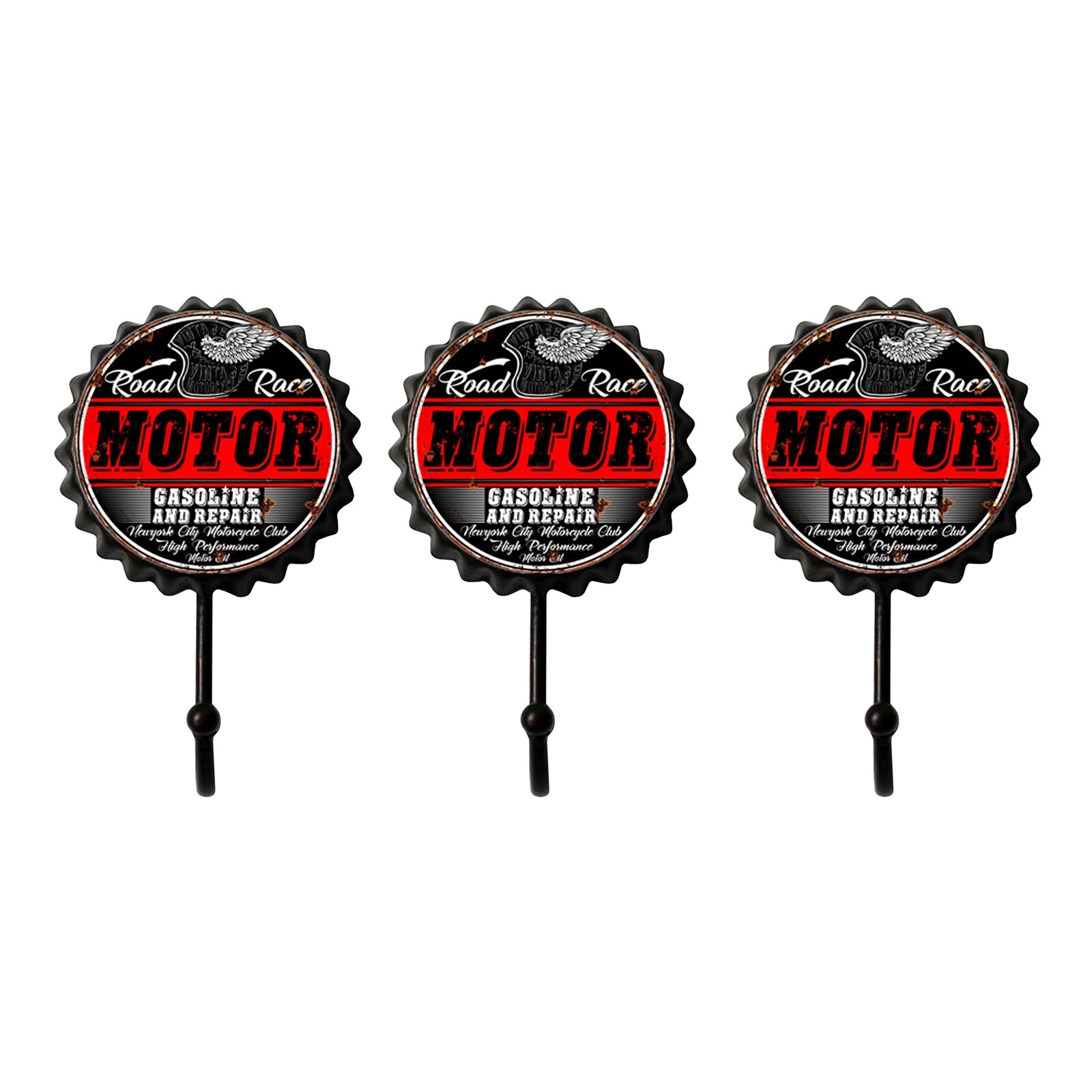 HTI-Line Garderobenhaken 3er Set Motor - Bild 1