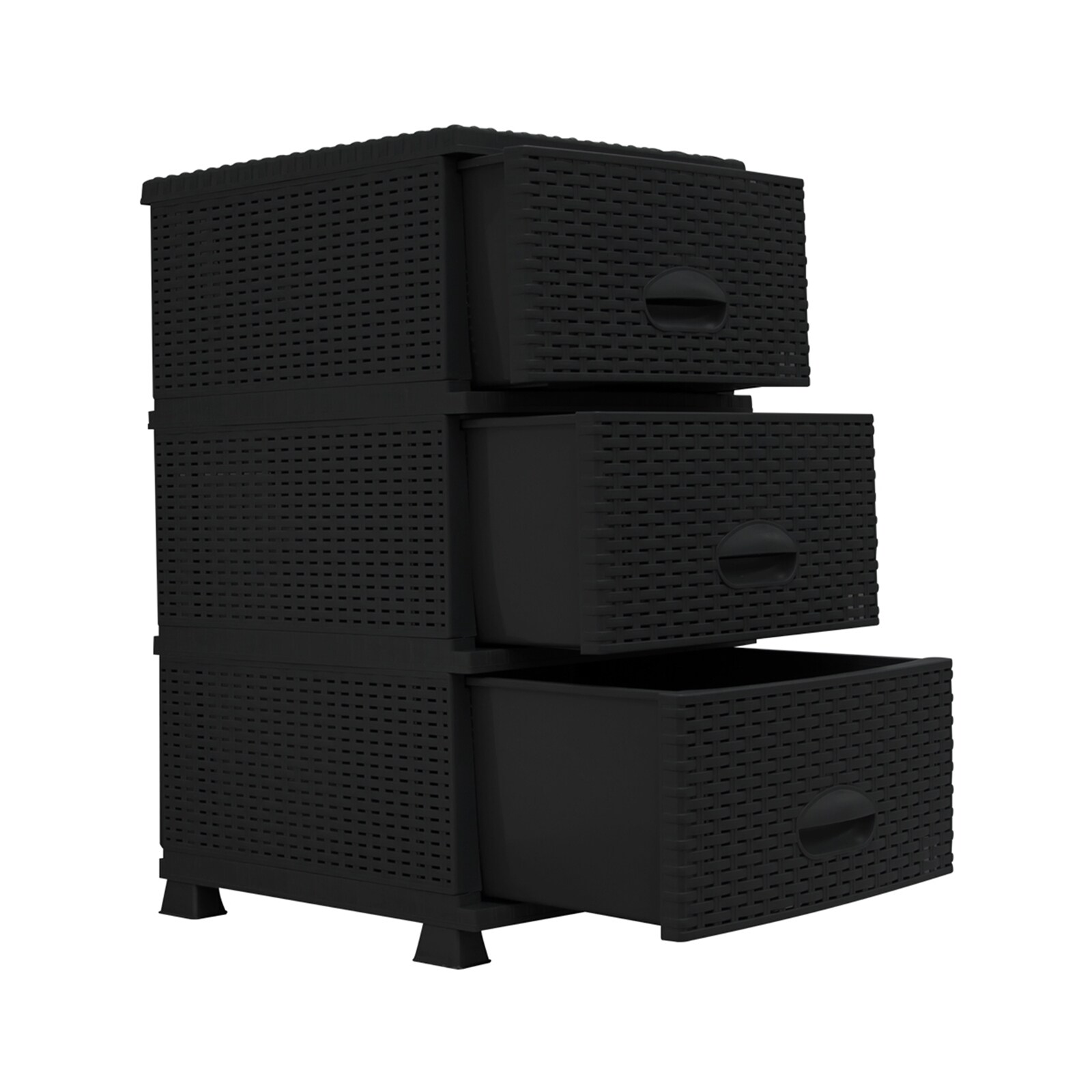 HTI-Living Schubladenturm in Rattan-Optik 3 Schubladen - Bild 1