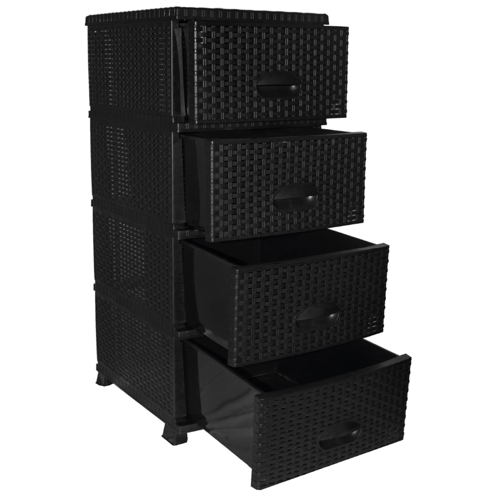 HTI-Living Schubladenturm in Rattan-Optik 4 Schubladen - Bild 1