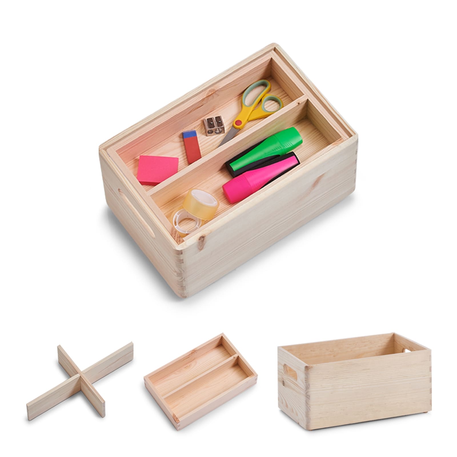 HTI-Living Allzweckkisten-Set 3-teilig Nadelholz - Bild 1