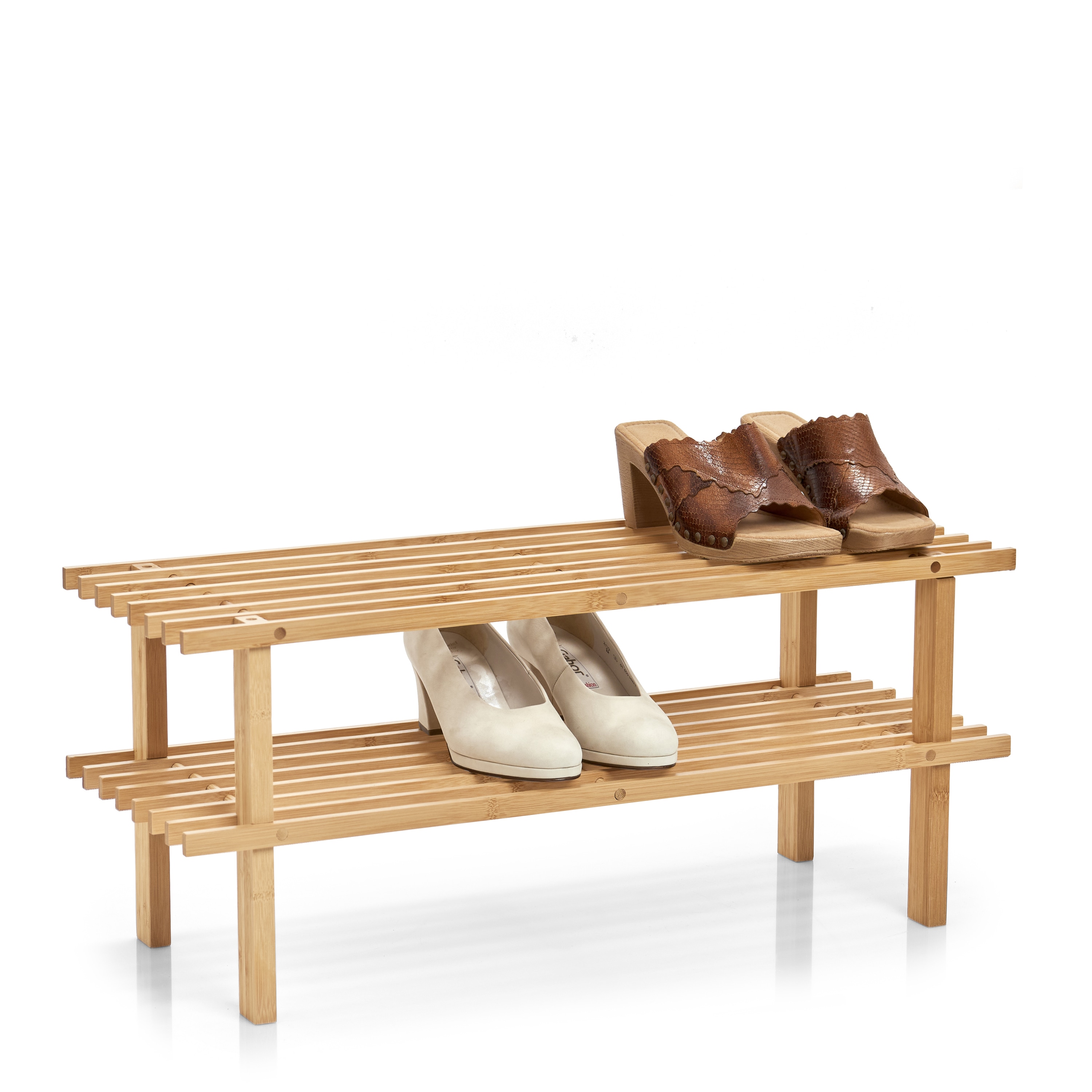 HTI-Living Schuhregal 2 Ablagen Bambus - Bild 1