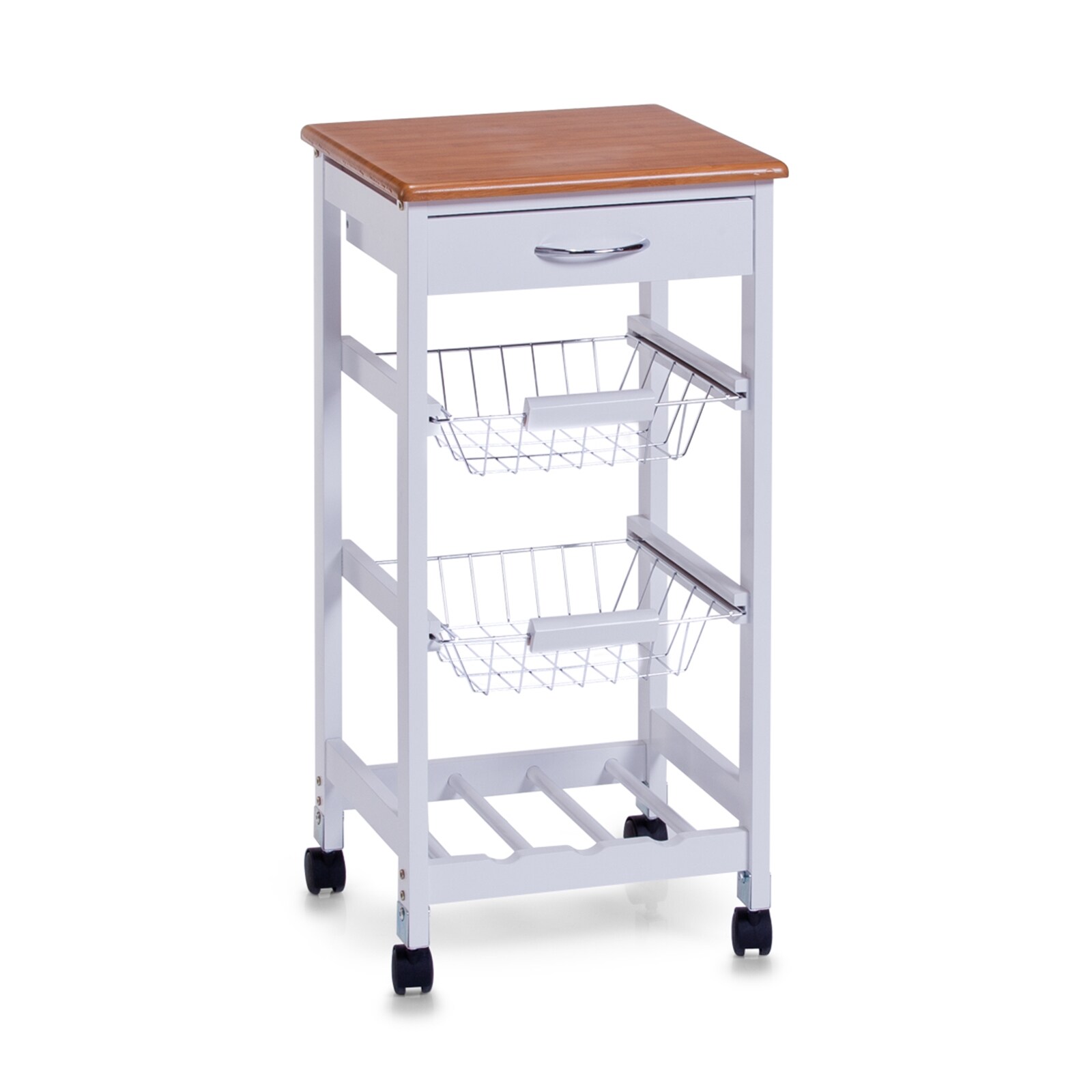 HTI-Living K&uuml;chenrollwagen wei&szlig; Bambusplatte - Bild 1