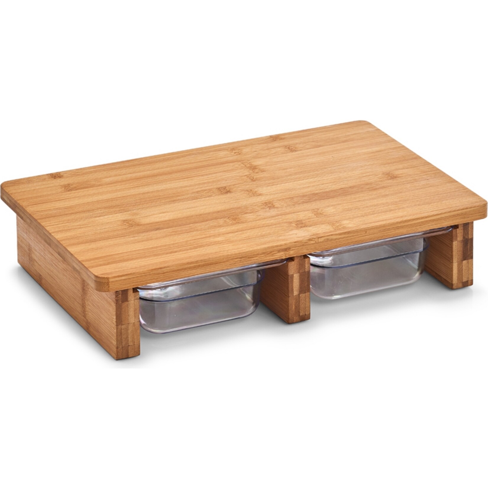 neuetischkultur Schneidebrett 2 Auffangschalen Bambus/Kunststoff - Bild 1