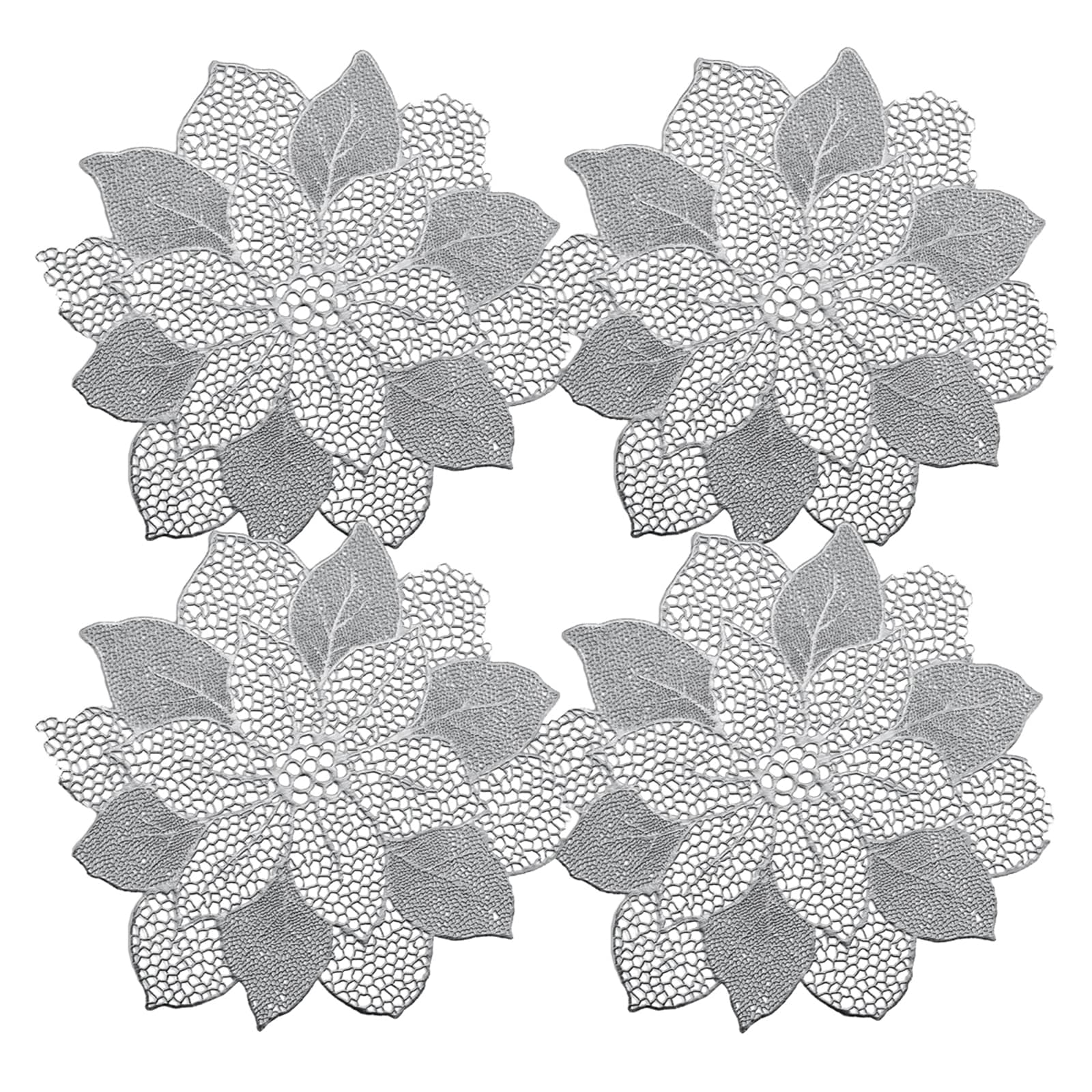 neuetischkultur Platzset, 4 St&uuml;ck Metallic Flower - Bild 1