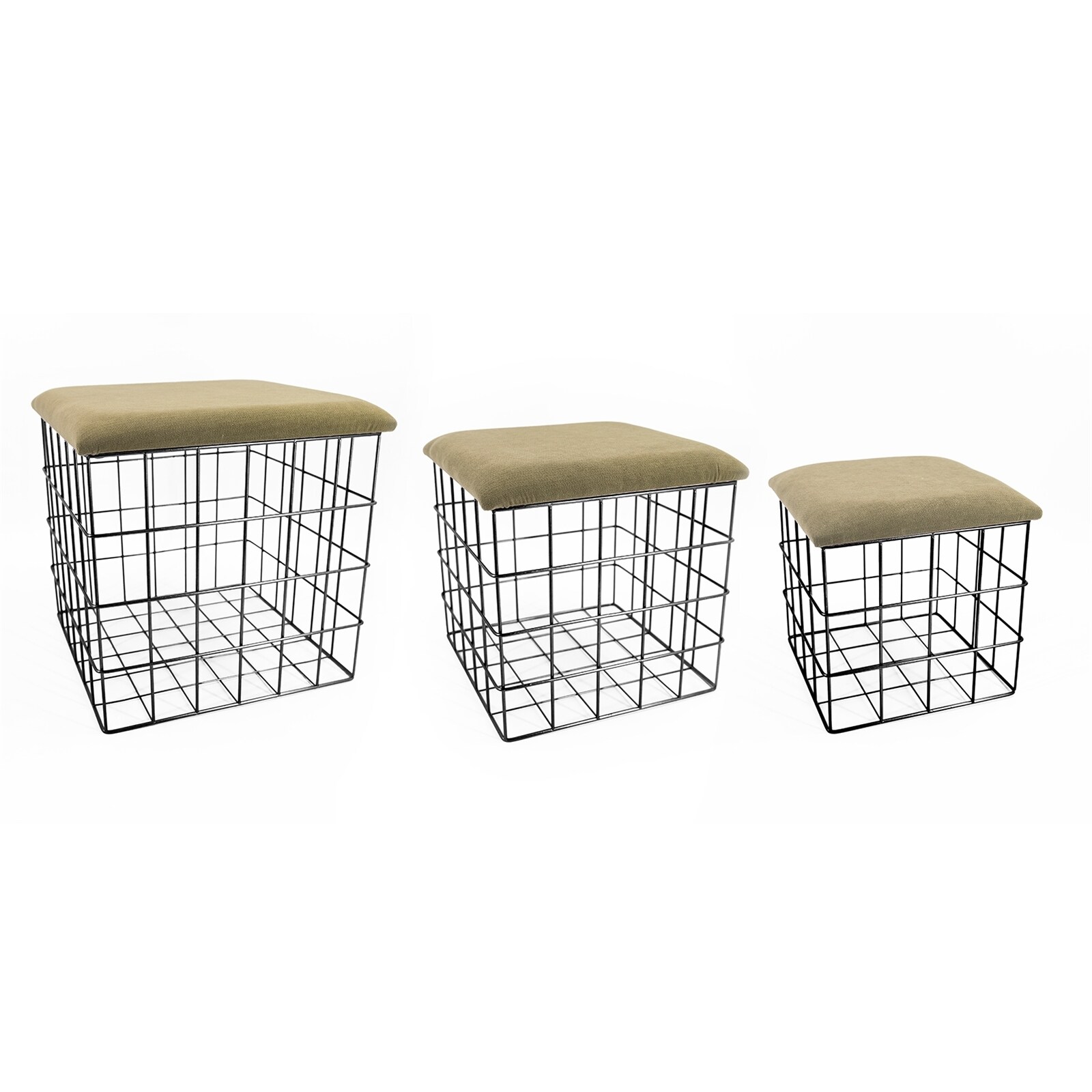 HTI-Living Korb, Metall, 3-er Set mit Samtdeckel | 04250648916188