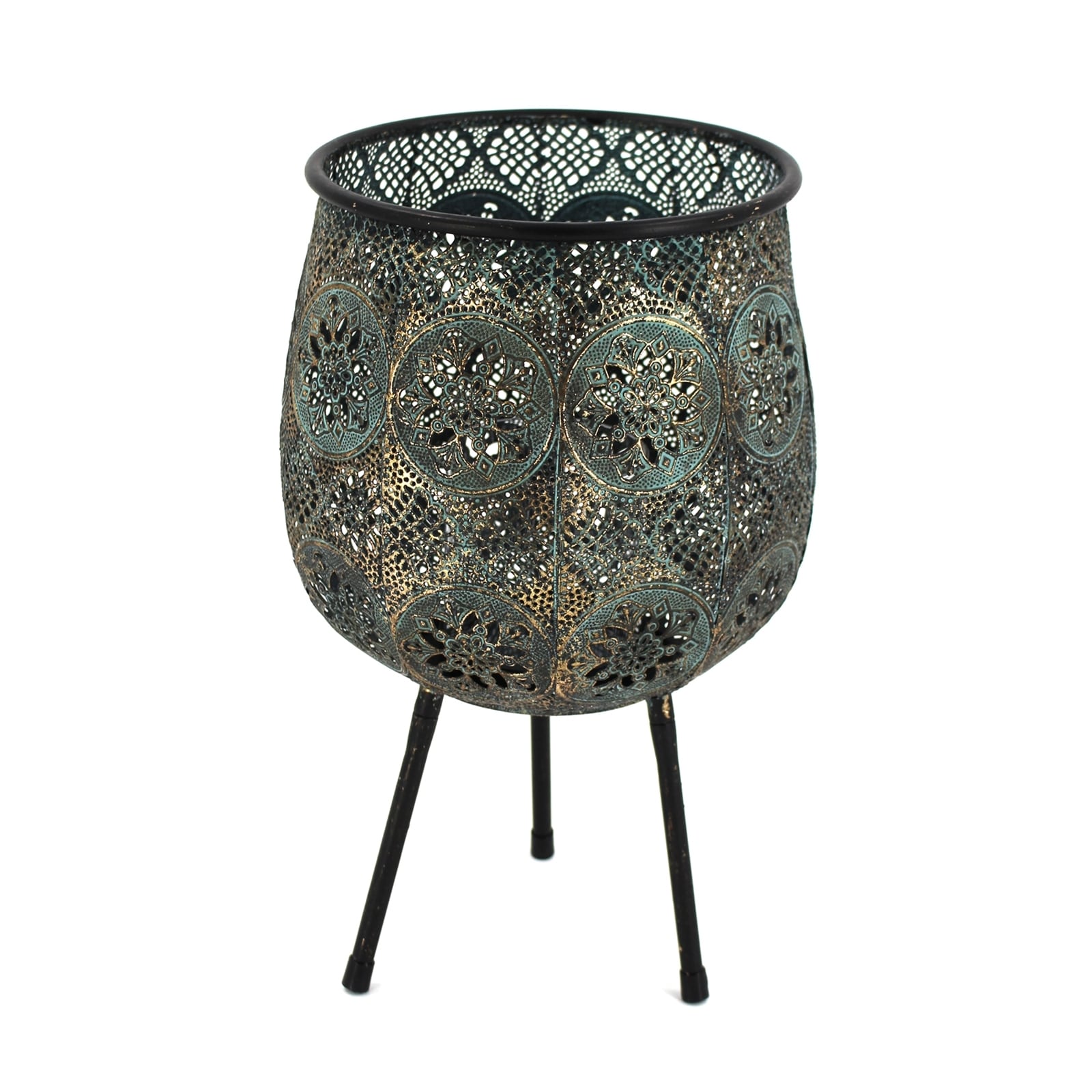 HTI-Living Metall Windlicht auf F&uuml;&szlig;en Ornamente - Bild 1