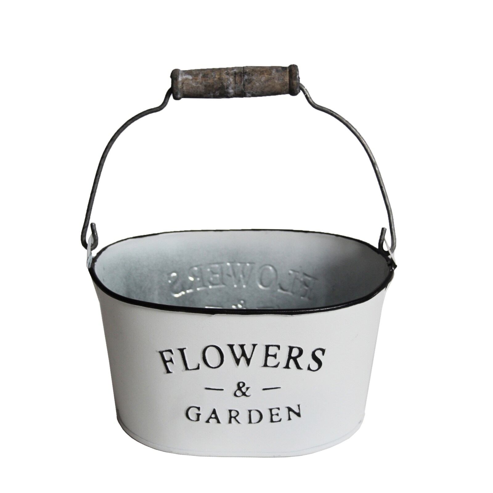 HTI-Living Pflanztopf Zink mit Henkel Flowers Garten - Bild 1