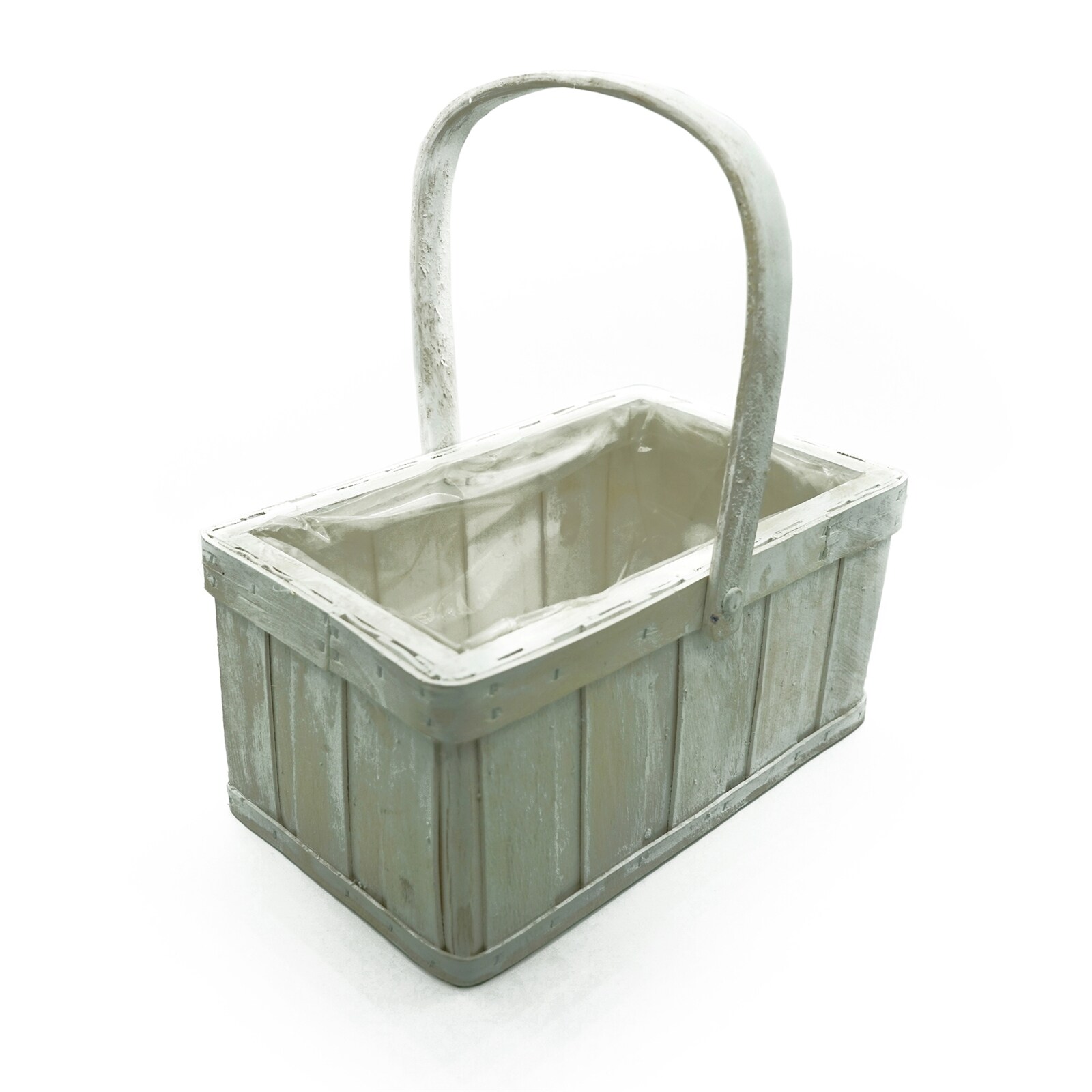 HTI-Living Pflanzkorb Wei&szlig; mit Henkel - Bild 1
