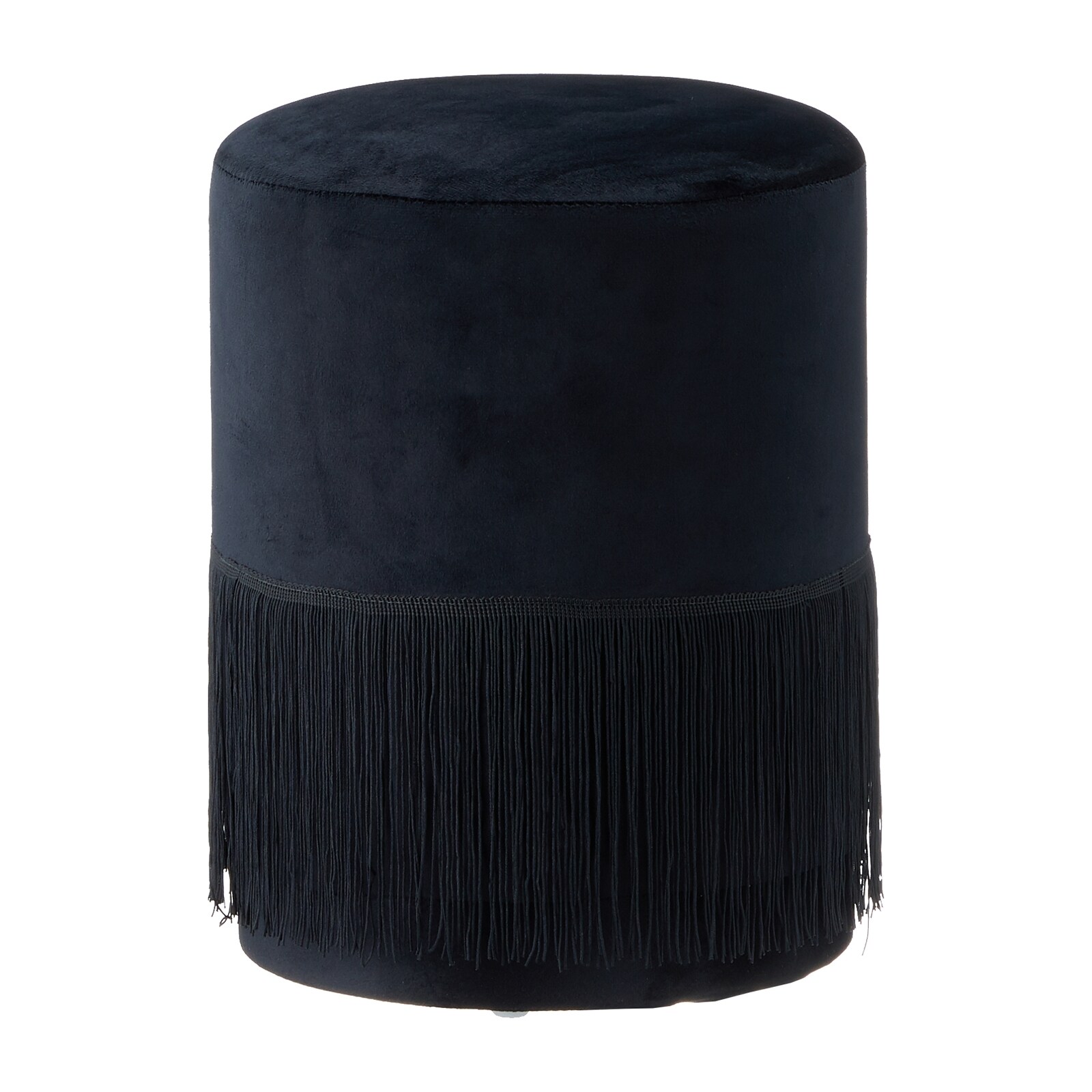 HTI-Living Samthocker rund Schwarz - Bild 1