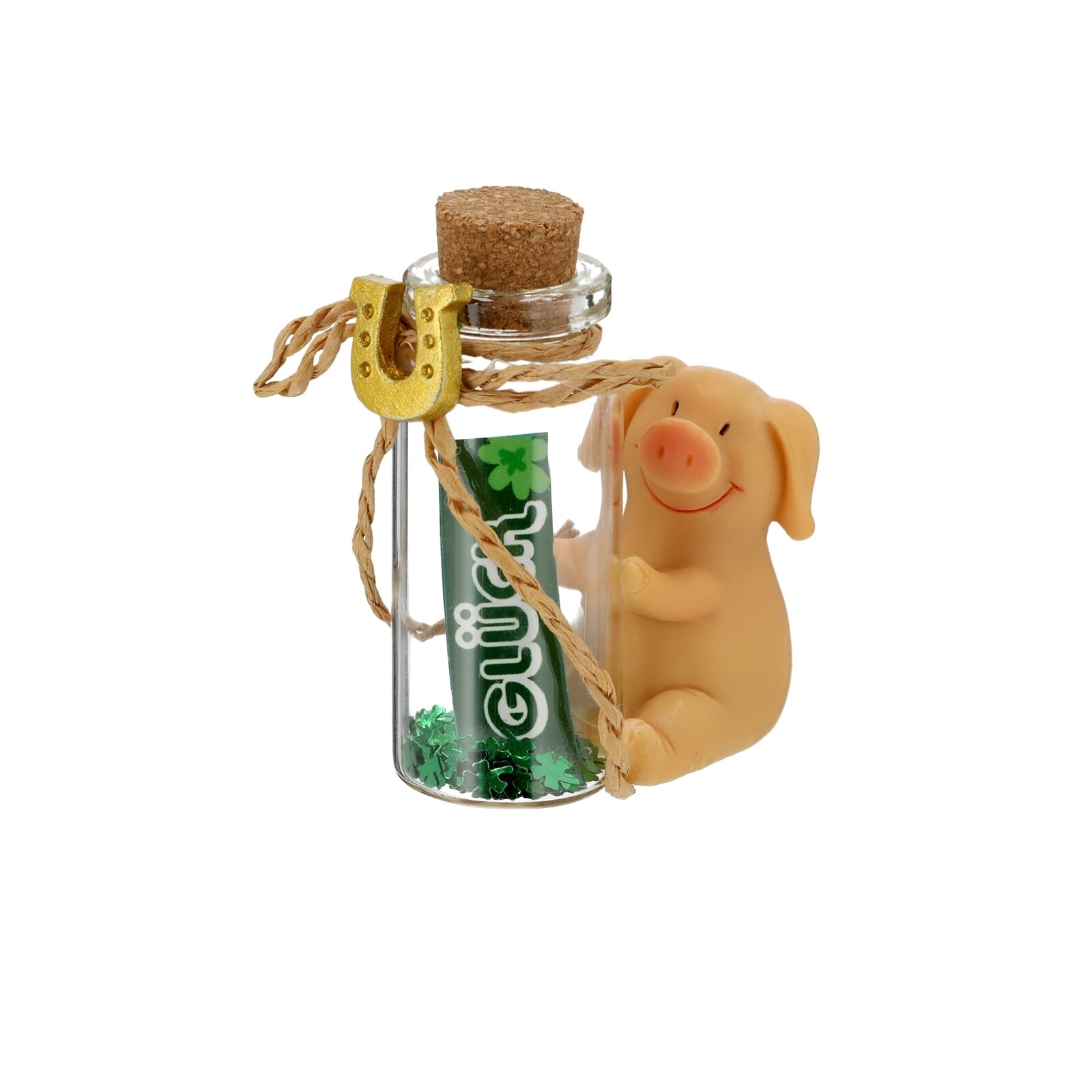 HTI-Living Gl&uuml;cksbringer-Schwein mit Flaschenpost - Bild 1