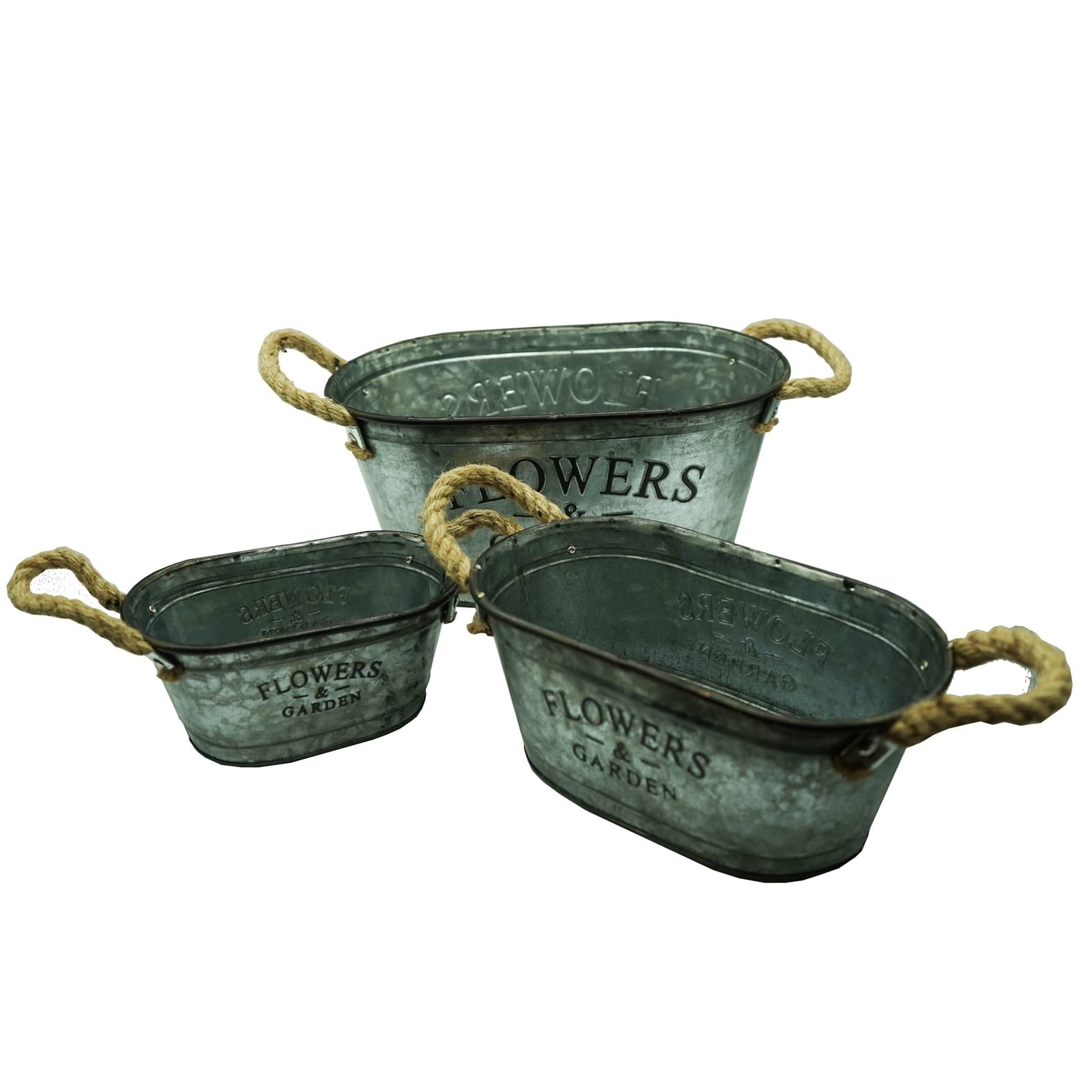 HTI-Living 3er-Set Pflanztopf Zink - Bild 1