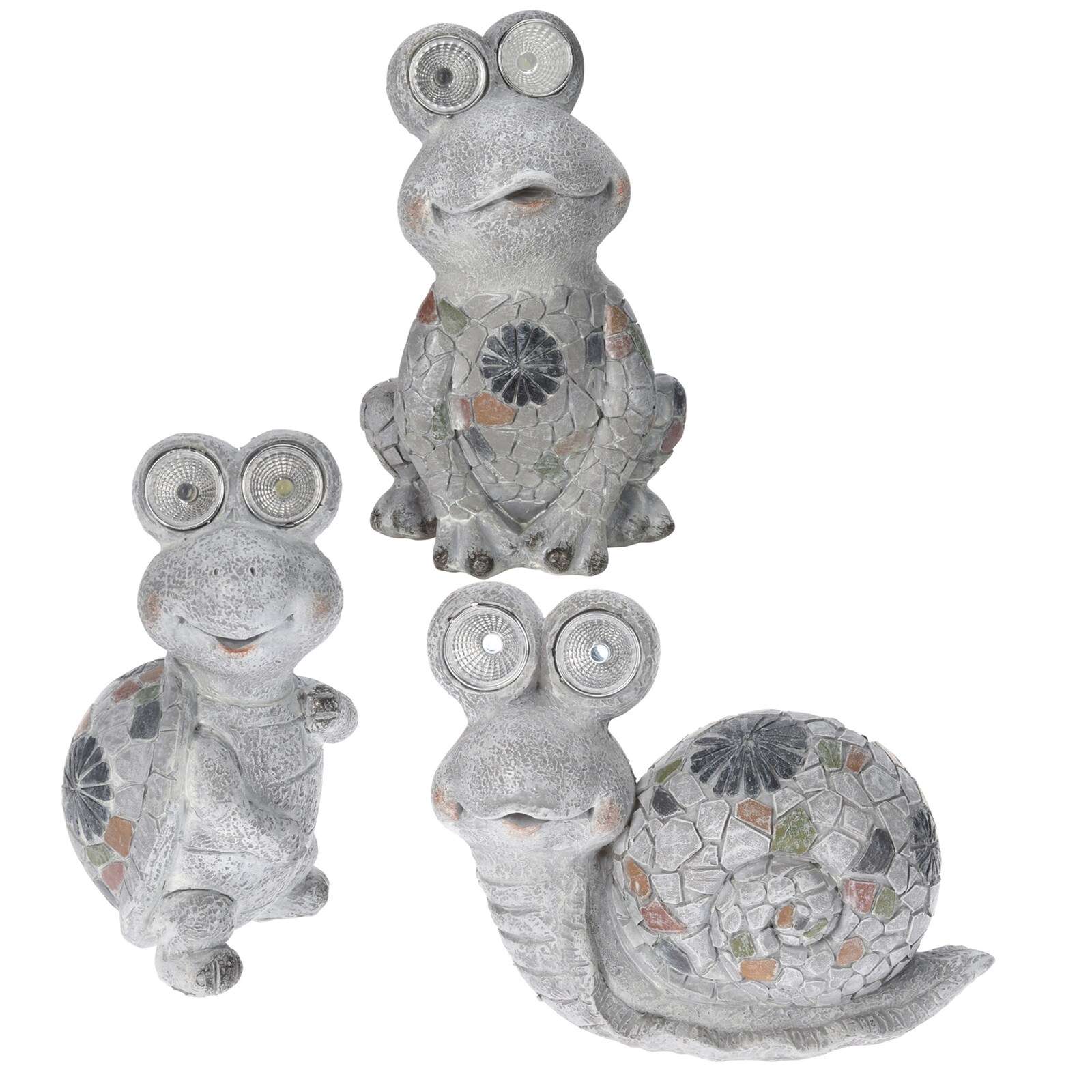 HTI-Living Solarfigur 3er Set Frosch, Schildkr&ouml;te, Schnecke - Bild 1