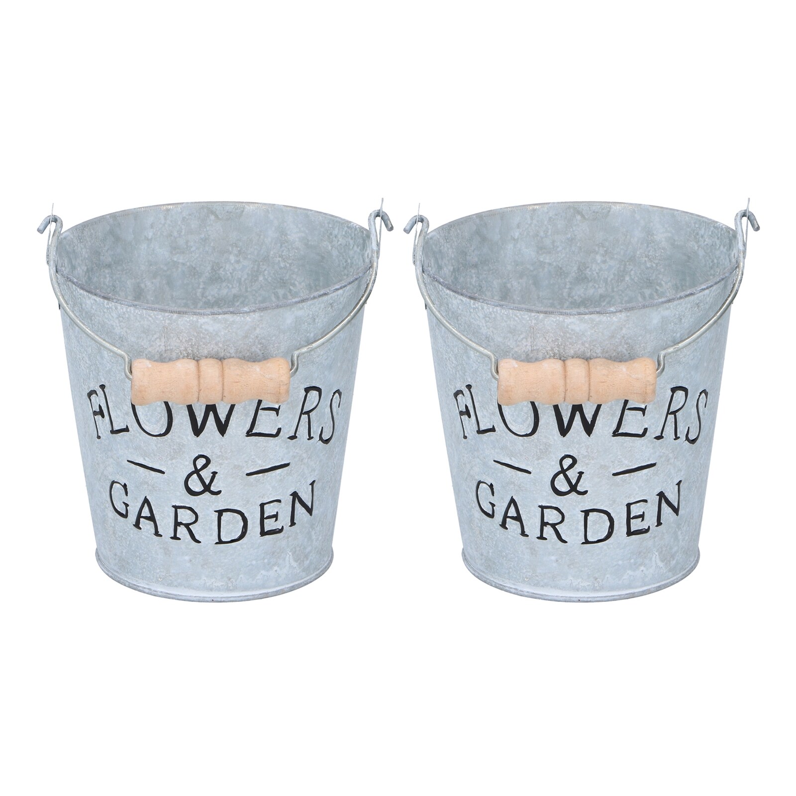 HTI-Living Metall-Blumenk&uuml;bel, 2 St&uuml;ck mit Henkel - Bild 1