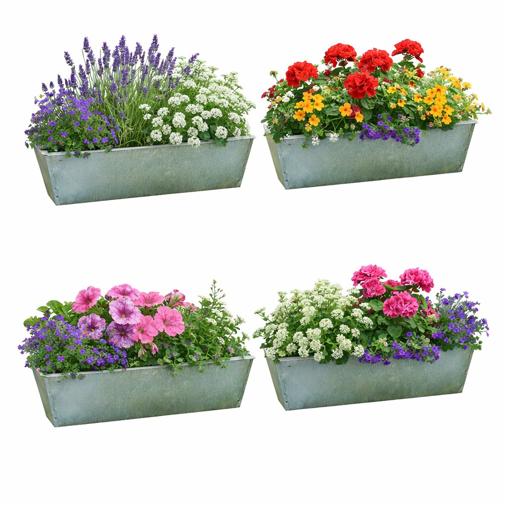 HTI-Living Pflanzkasten f&uuml;r Palette 4er-Set verzinktes Stahlblech - Bild 1