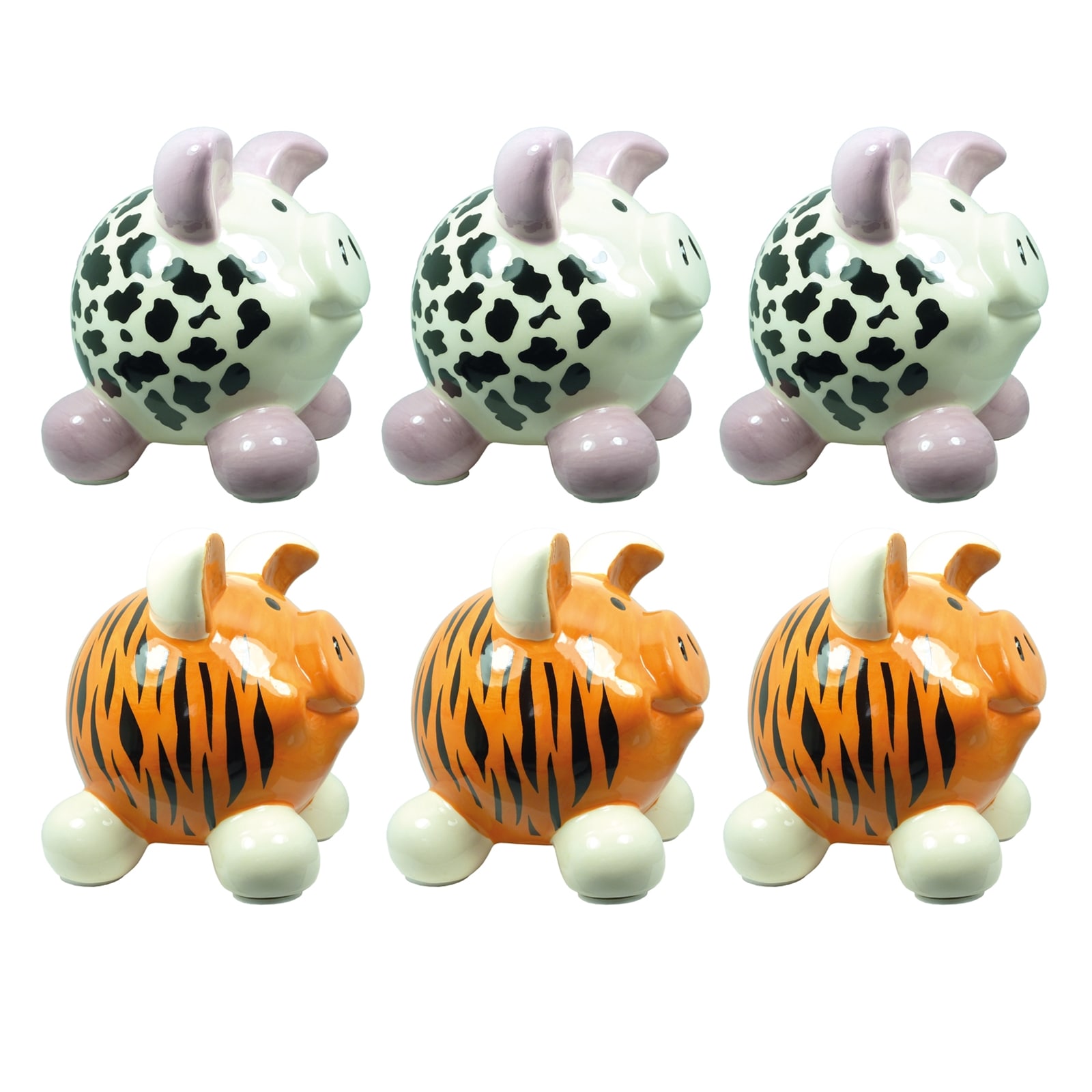 HTI-Living Sparschwein klein, 6 St&uuml;ck 2 Tiermotive - Bild 1