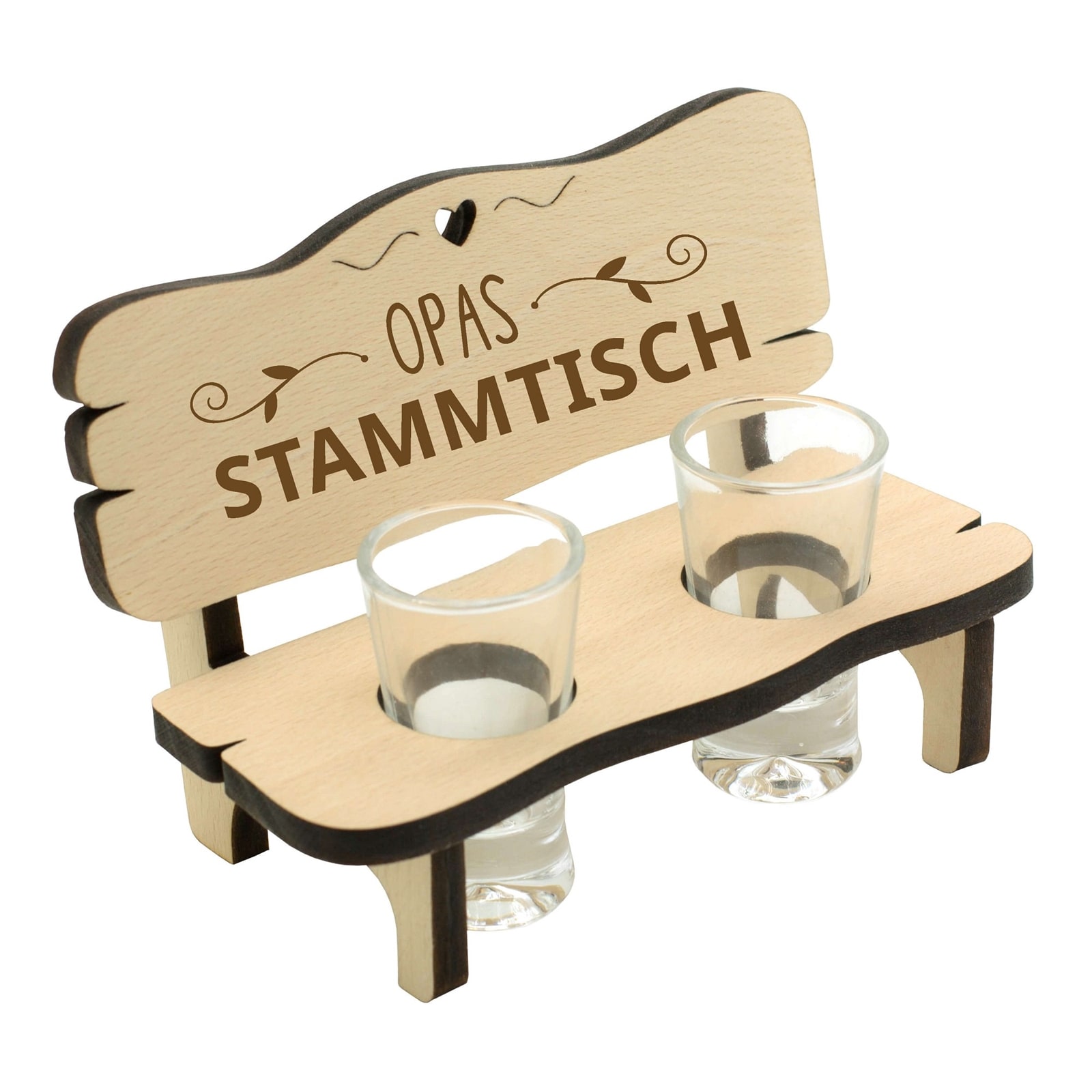 HTI-Living Schnapsbank mit 2 Gl&auml;sern Opas Stammtisch - Bild 1