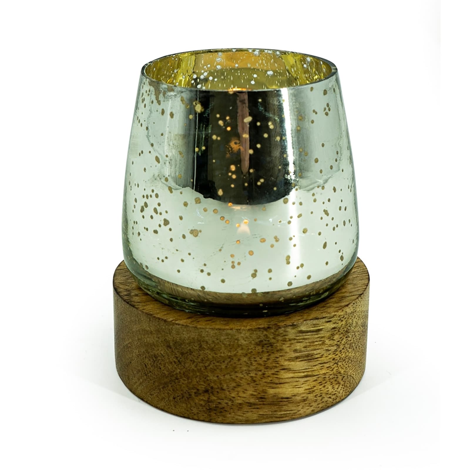 HTI-Living Teelichthalter auf Mangoholzschale - Bild 1