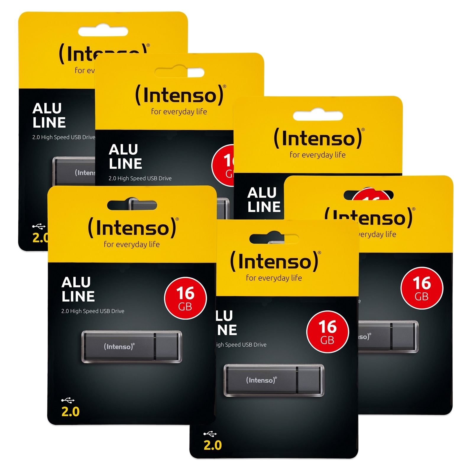 Intenso USB Stick Alu Line 16 GB 6er Set - Bild 1