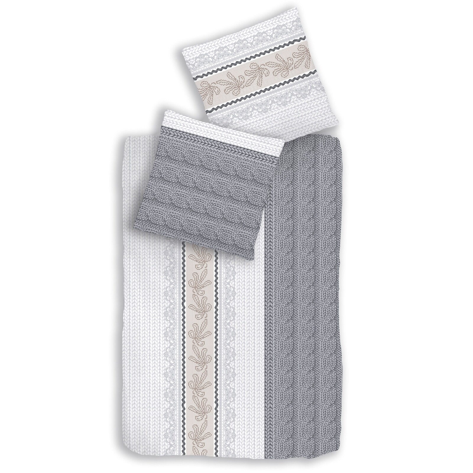 HTI-Living Mikrofaser Biber Bettw&auml;sche 135 x 200 Platin Taupe - Bild 1