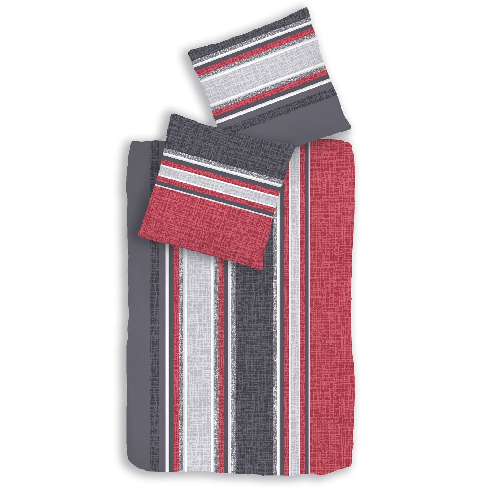 HTI-Living Mikrofaser Biber Bettw&auml;sche 135 x 200 Rot - Bild 1