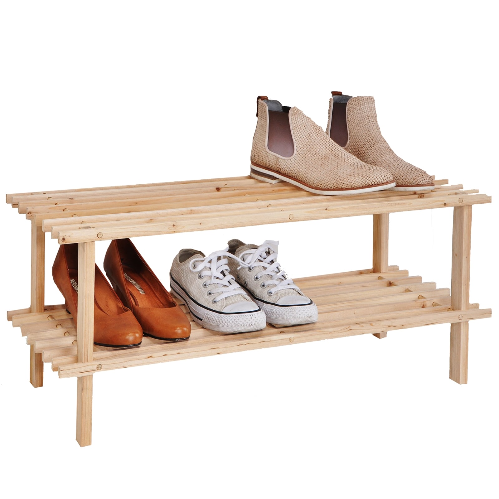 HTI-Living Schuhregal, 2 B&ouml;den Holz - Bild 1