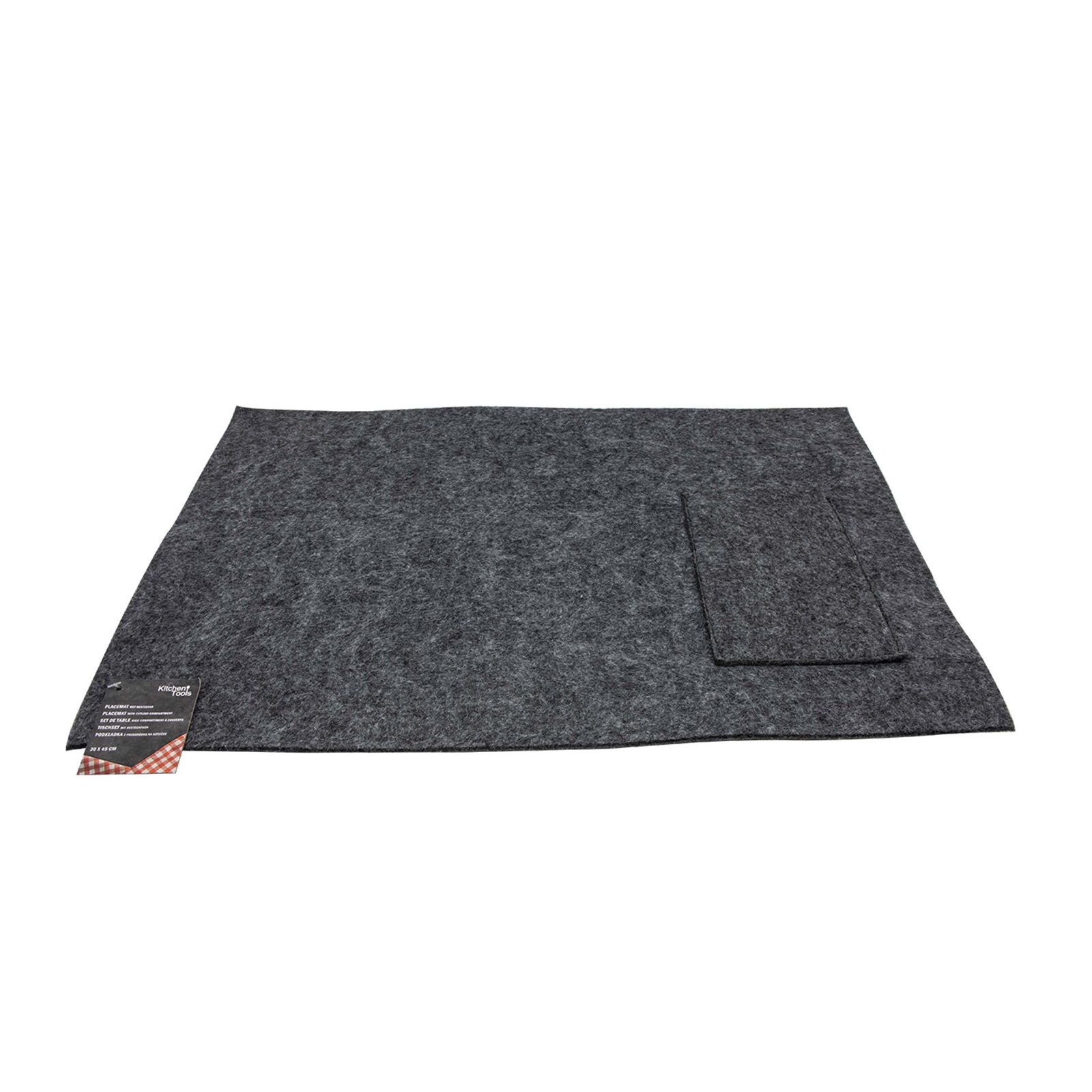 HTI-Living Platzset 4er Set  mit Bestecktasche Dunkelgrau Hellgrau - Bild 1