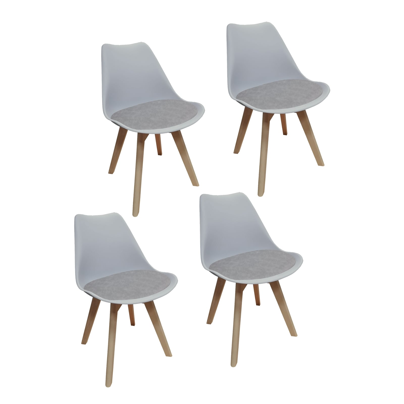 HTI-Living Stuhl 4er Set Atlanta Hellgrau, PU Antikgrau - Bild 1