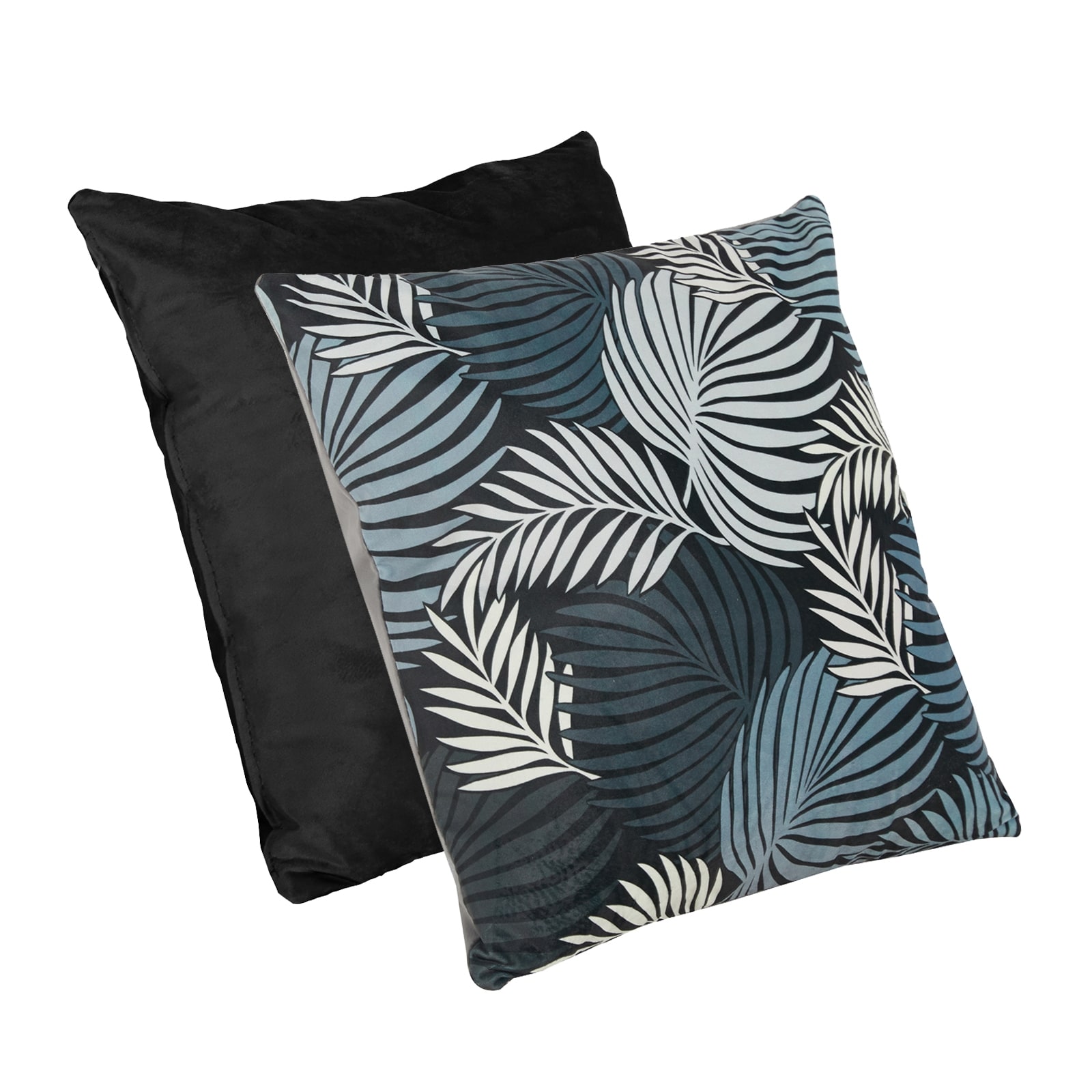 HTI-Living Kissen Nathalie 2er-Set Leaf Grau und Schwarz - Bild 1