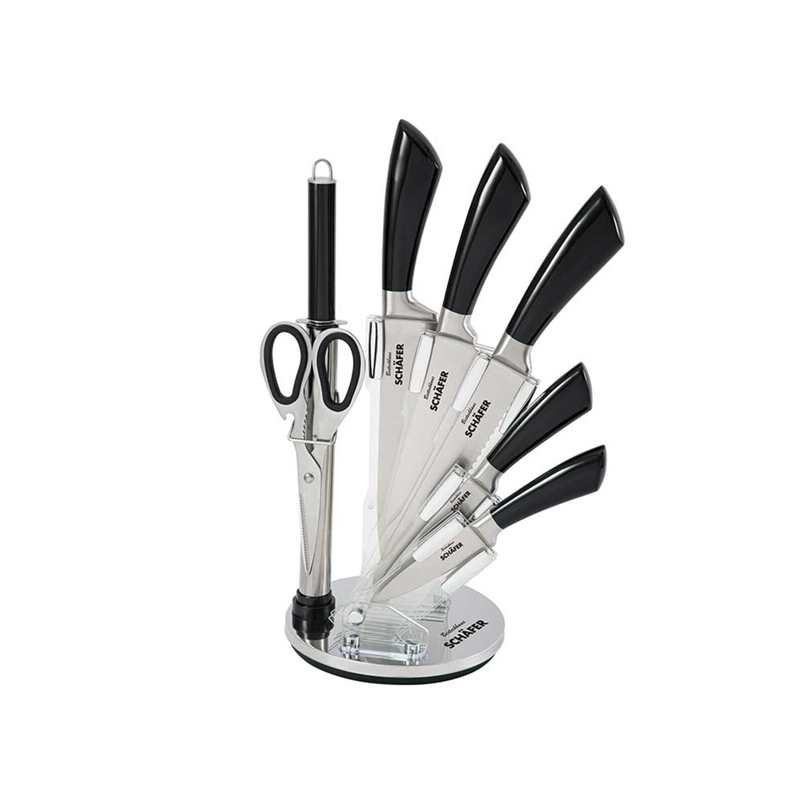 neuetischkultur Messerblock 8 teiliges Set Metallic Black | 04251312996291